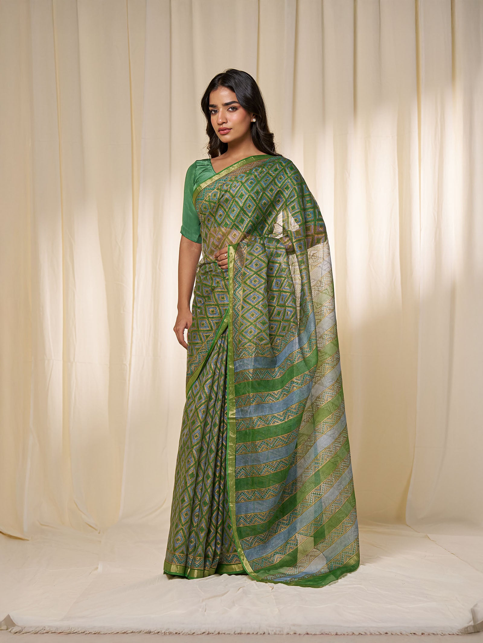 Kohinoor Green Kota Silk Saree