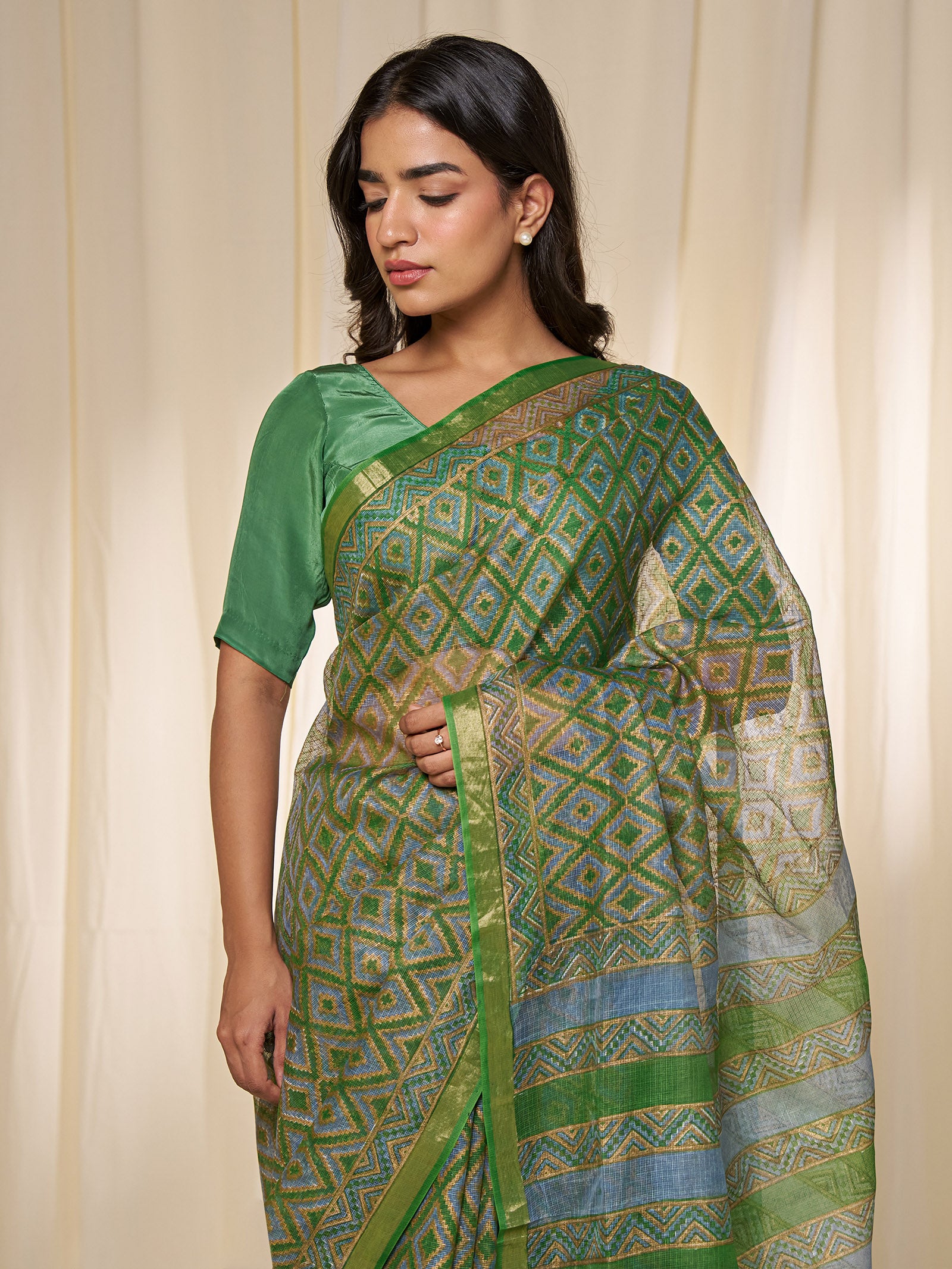 Kohinoor Green Kota Silk Saree
