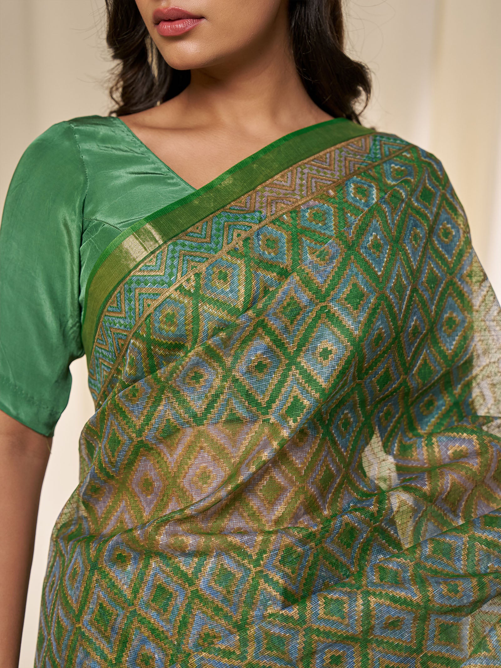 Kohinoor Green Kota Silk Saree
