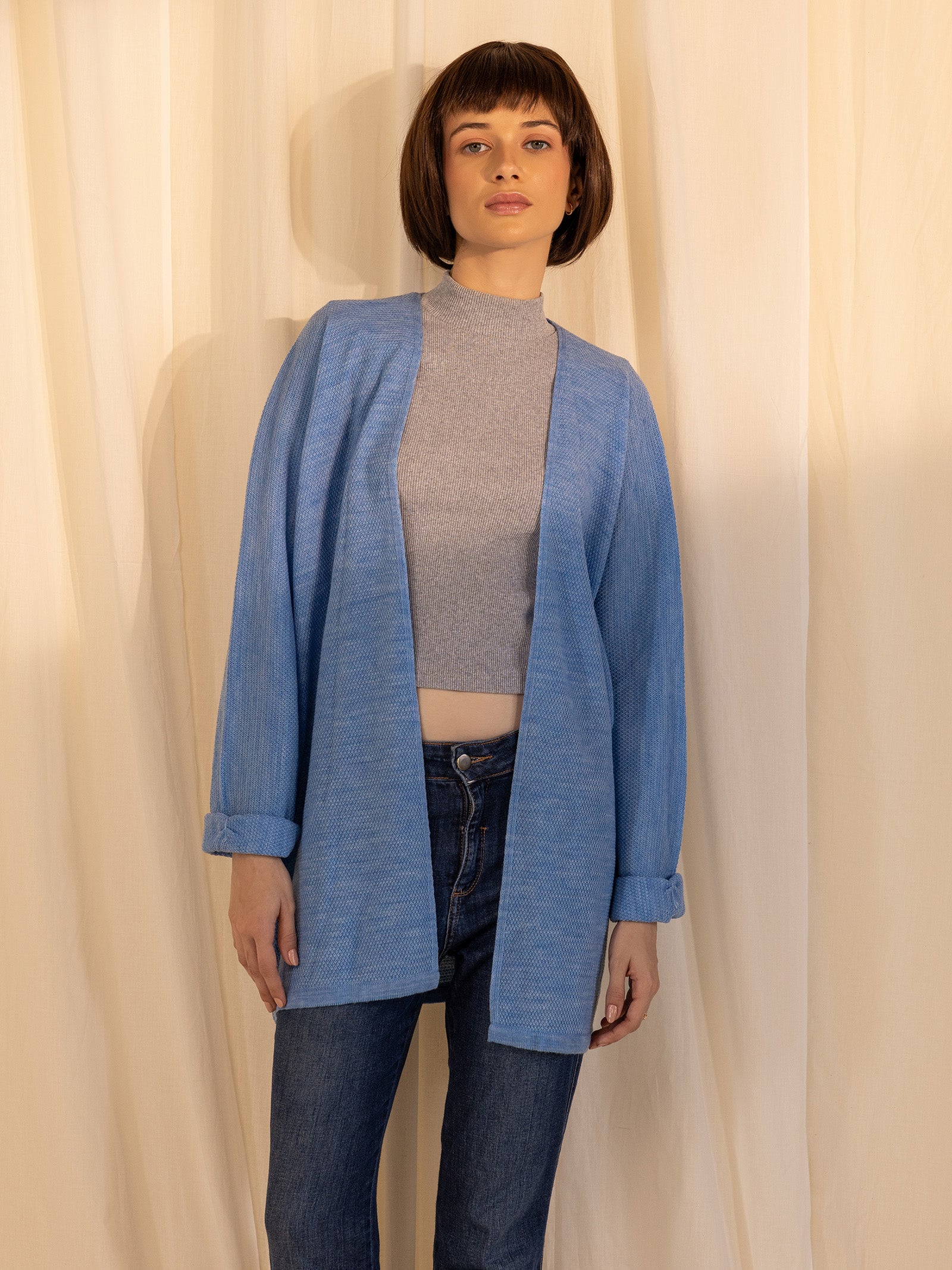 Woolen Shrug Blue