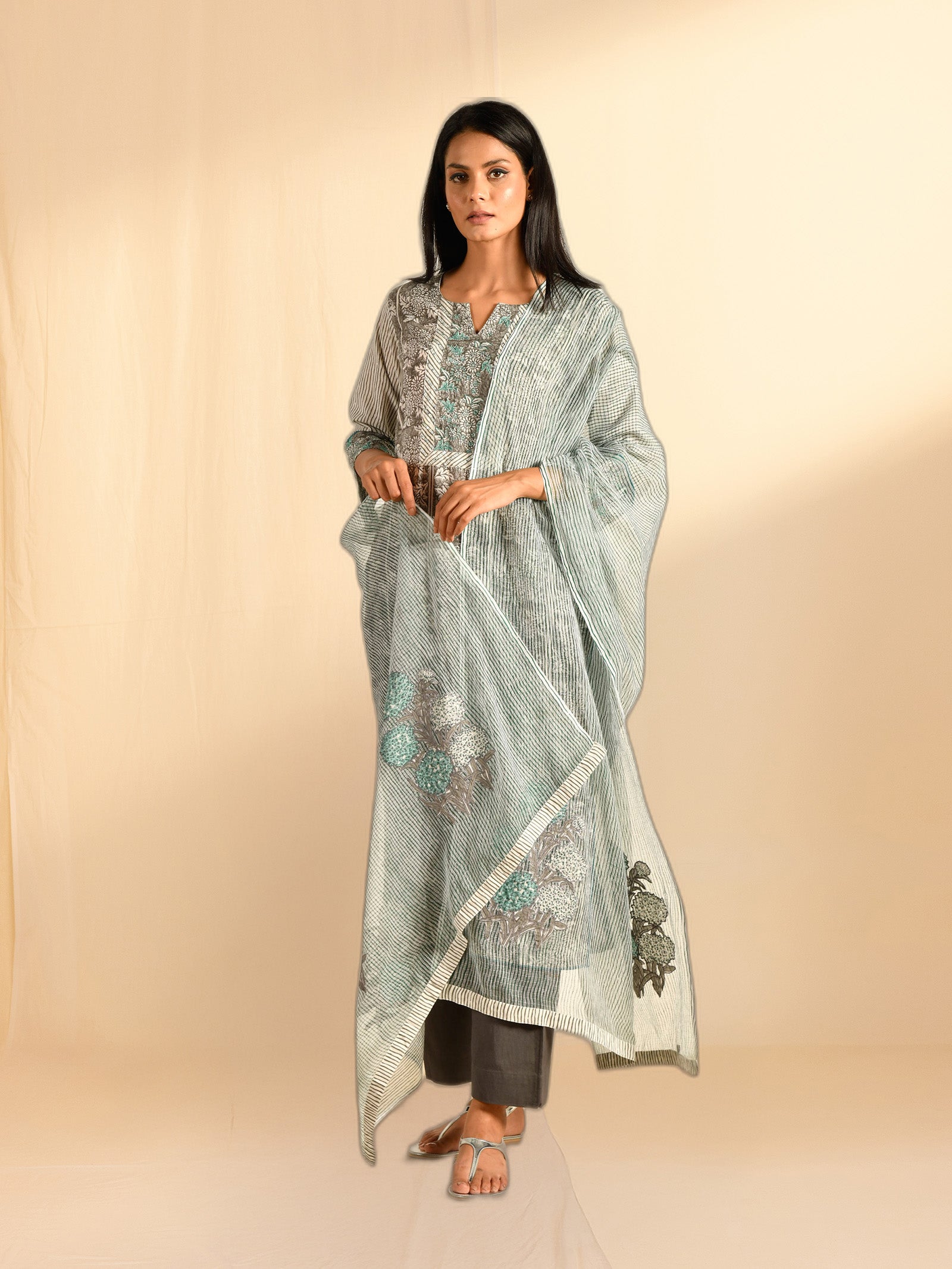 Silver Shine Kota Dupatta