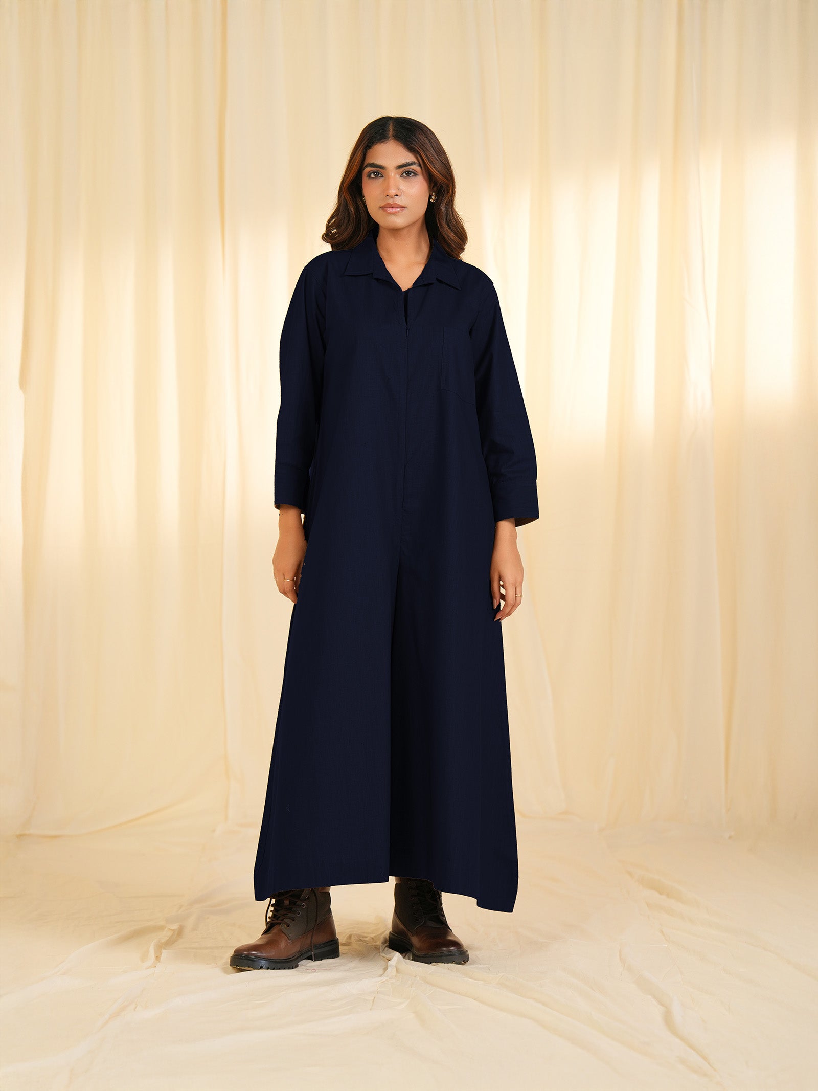 Slate Flow Cotton Jumpsuit
