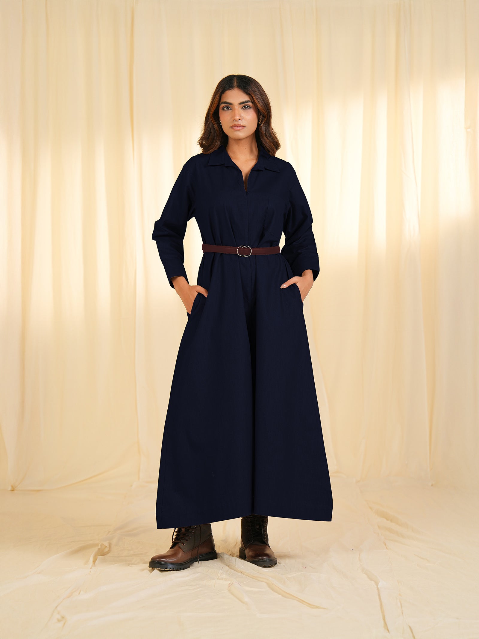 Slate Flow Cotton Jumpsuit