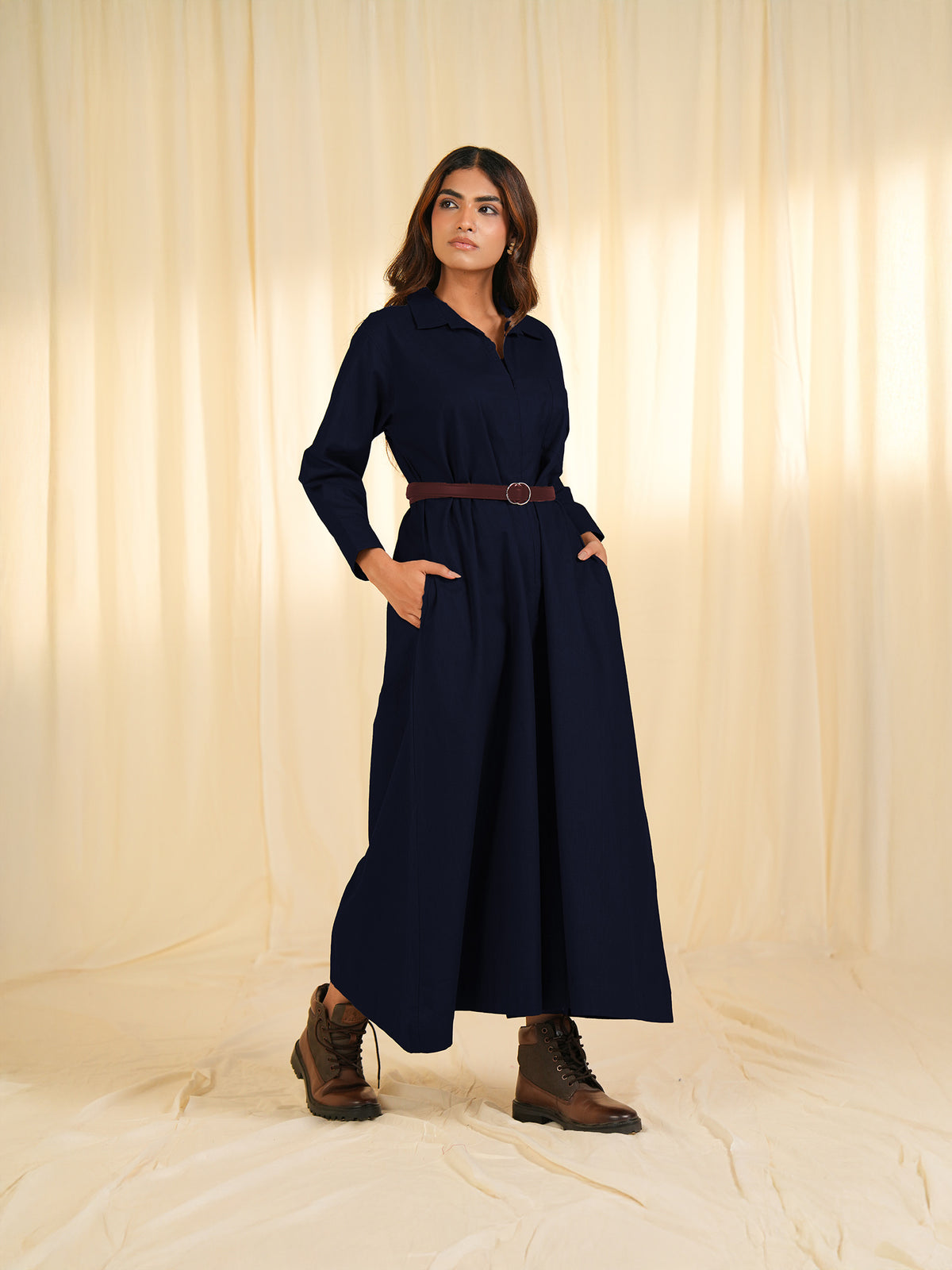 Slate Flow Cotton Jumpsuit