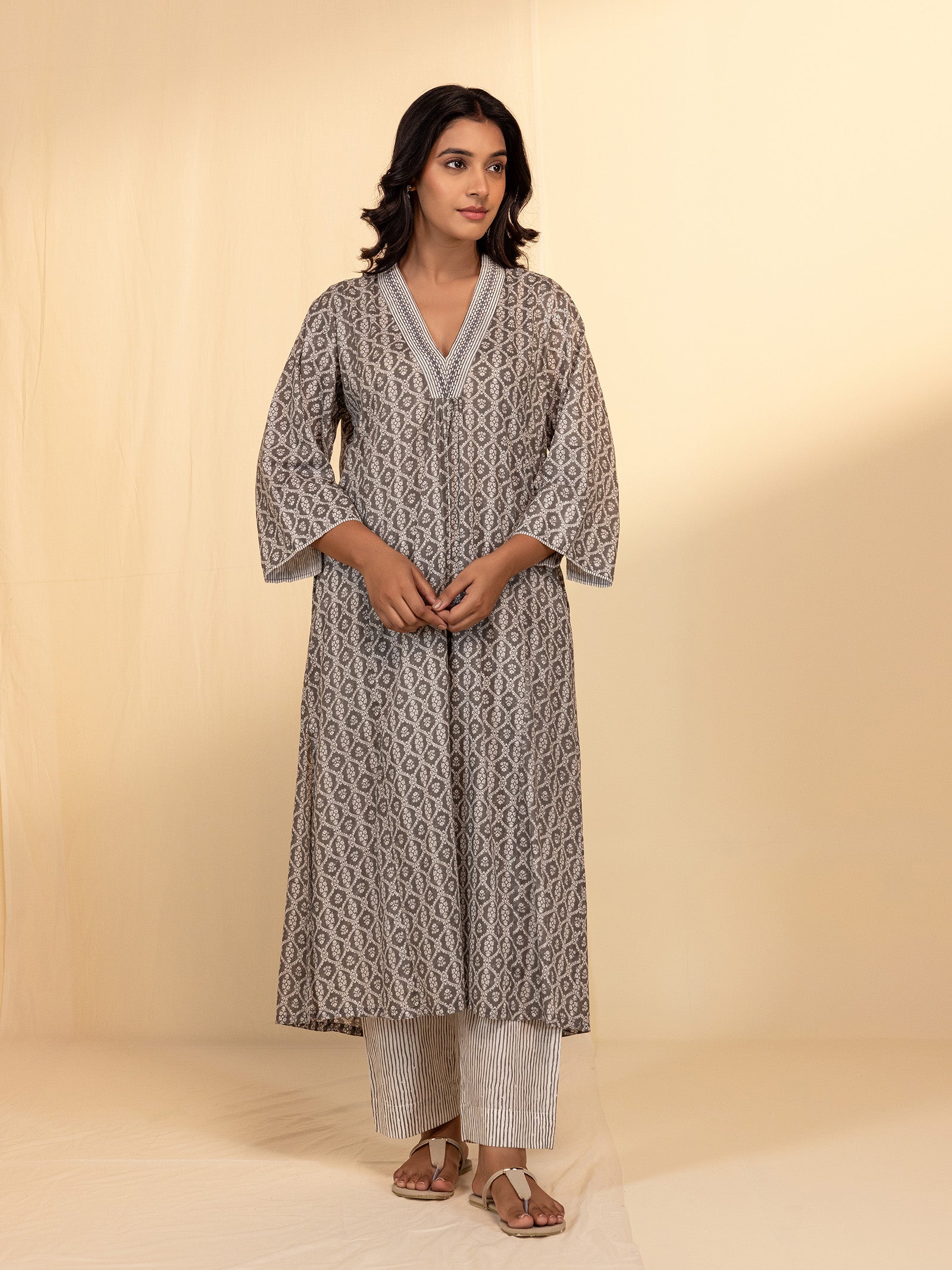 Smoke Voile Kurta