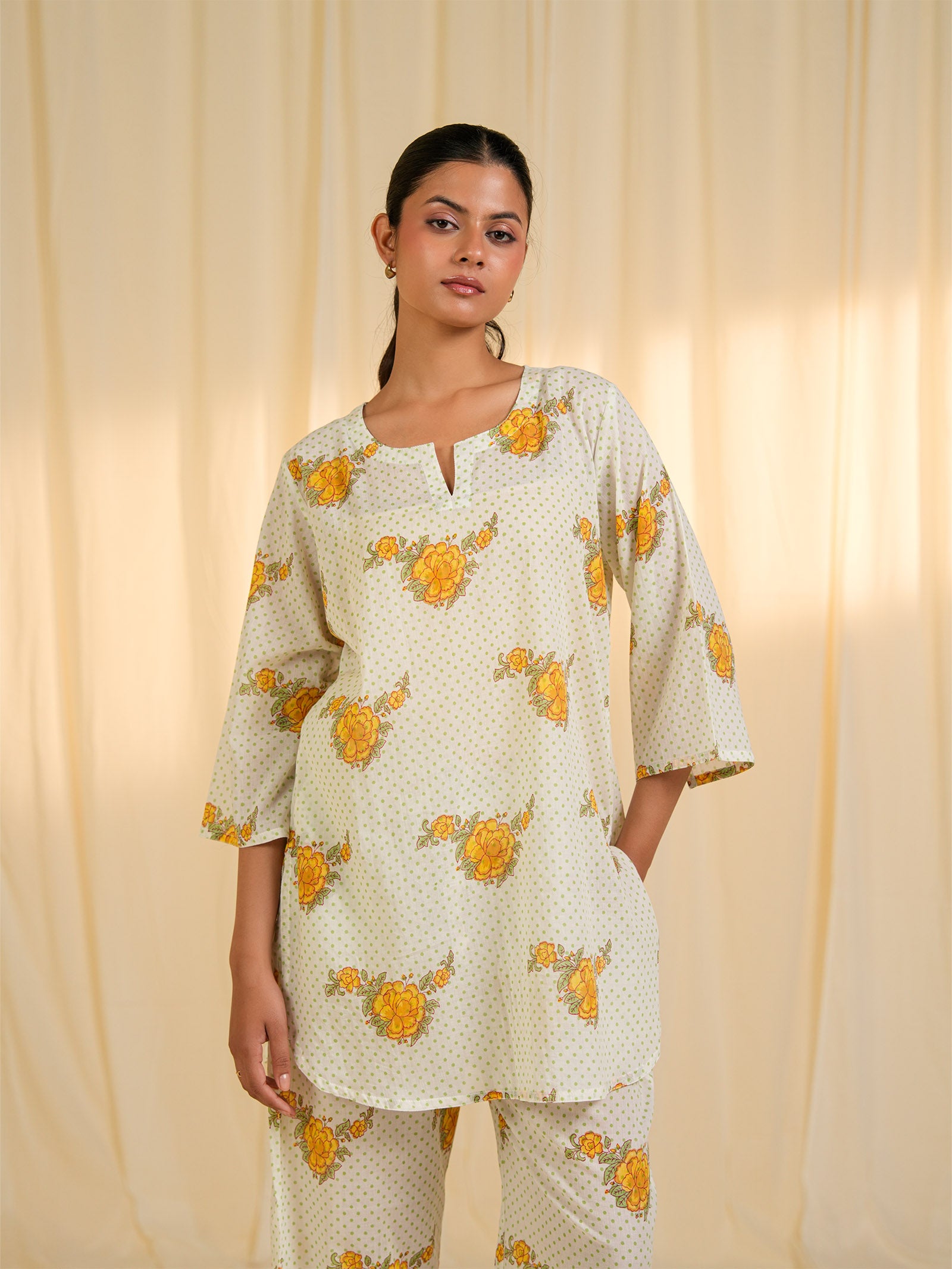 Spring Dot Cotton Night Suit