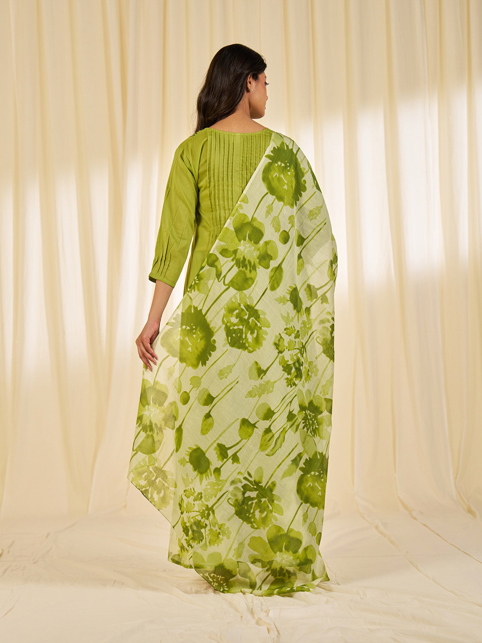 Summer Season Green Chanderi Dupatta
