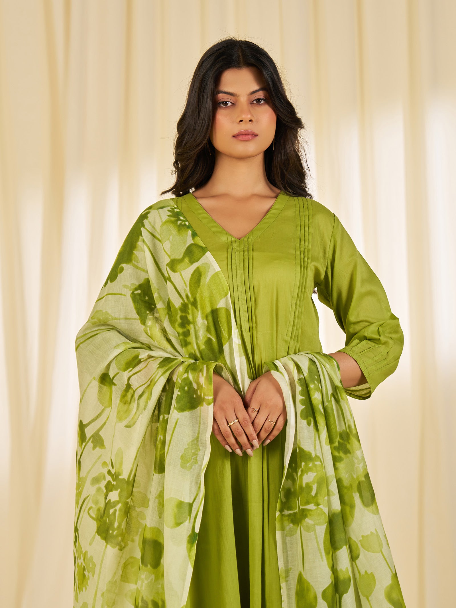 Summer Season Green Chanderi Dupatta