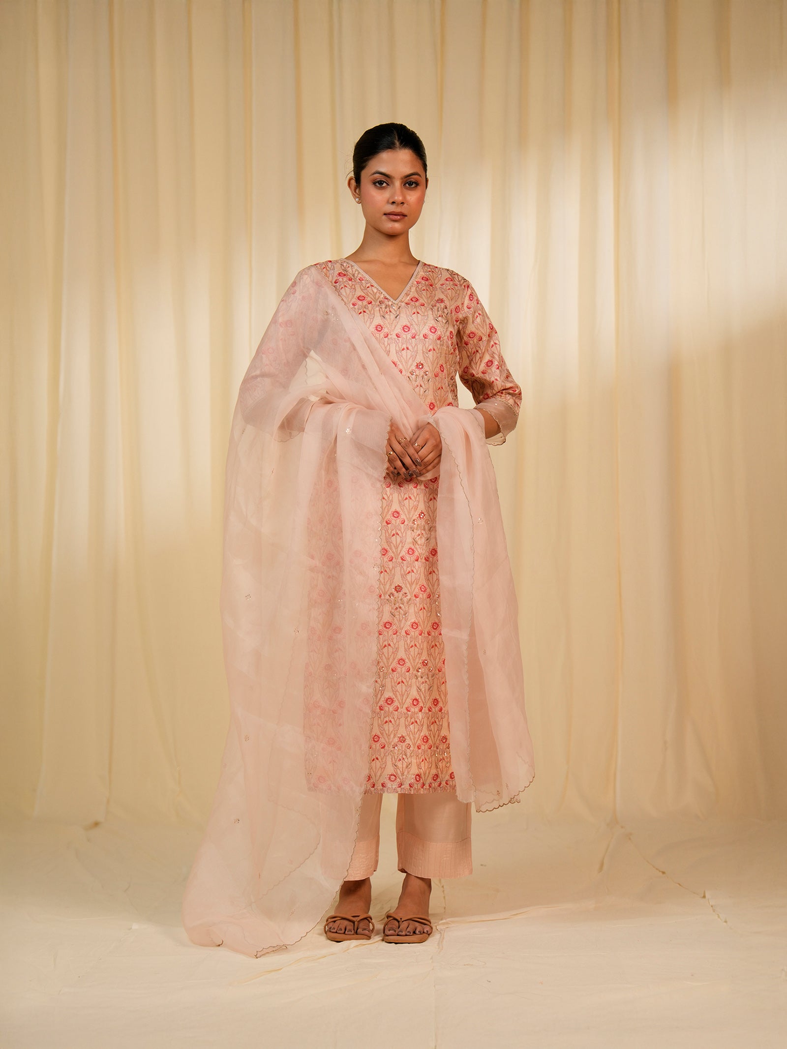 Sunhera Gulab Organza Dupatta