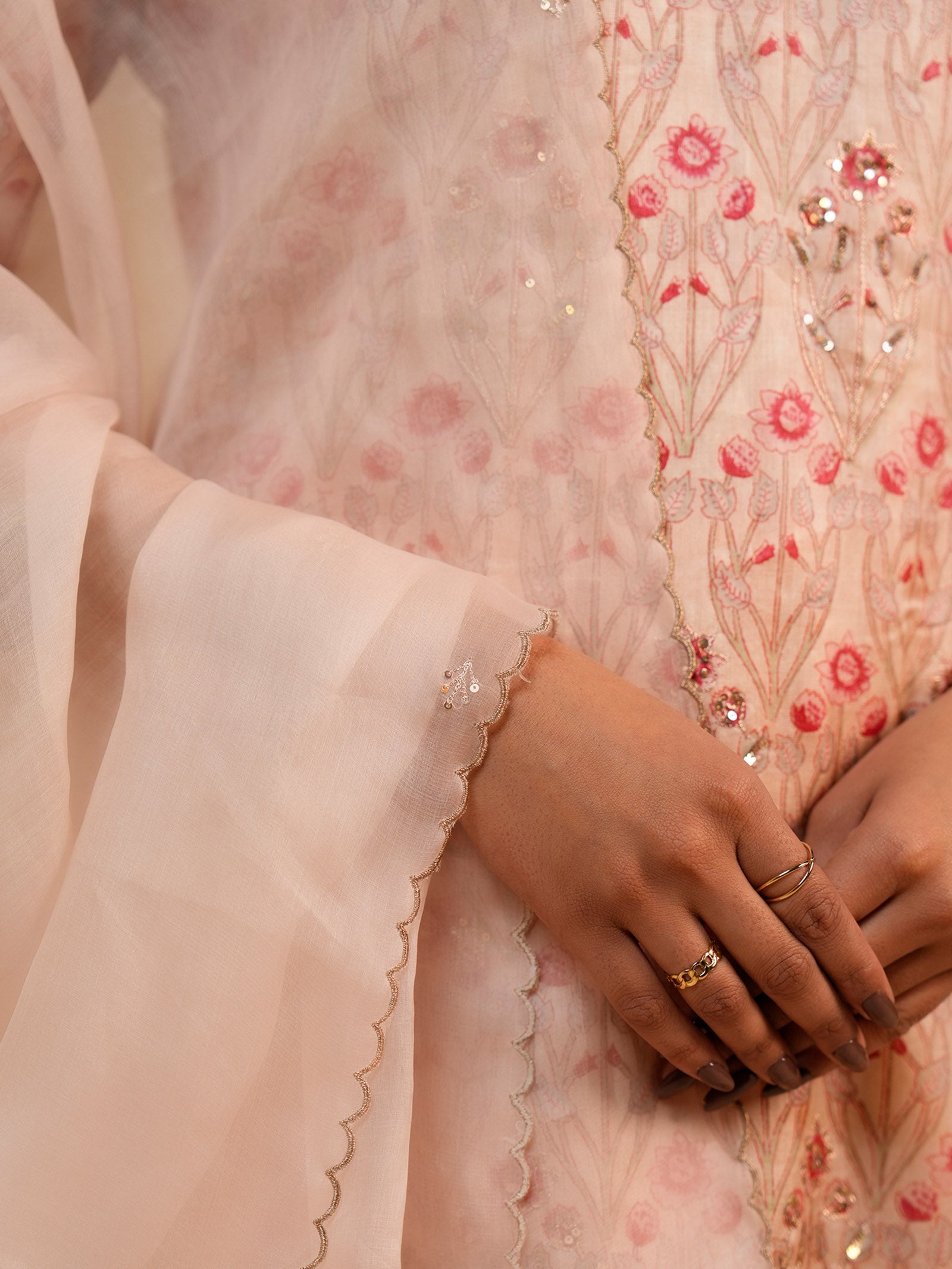 Sunhera Gulab Organza Dupatta