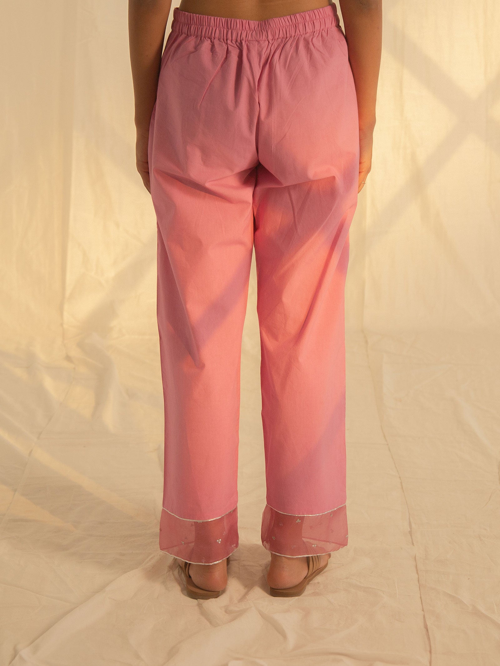 Think Pink Cotton Straight Pant