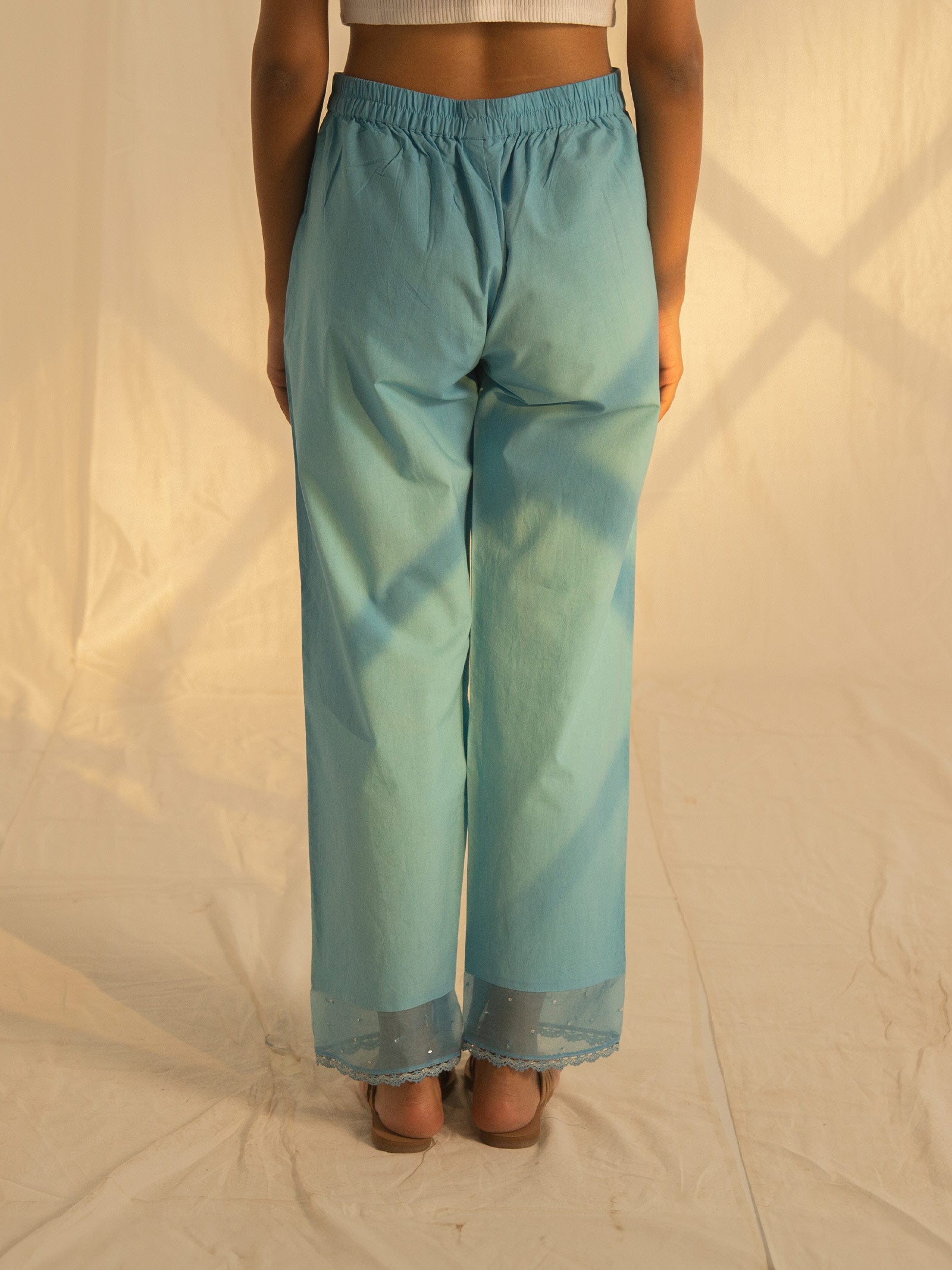 Crystals Cotton Straight Pant