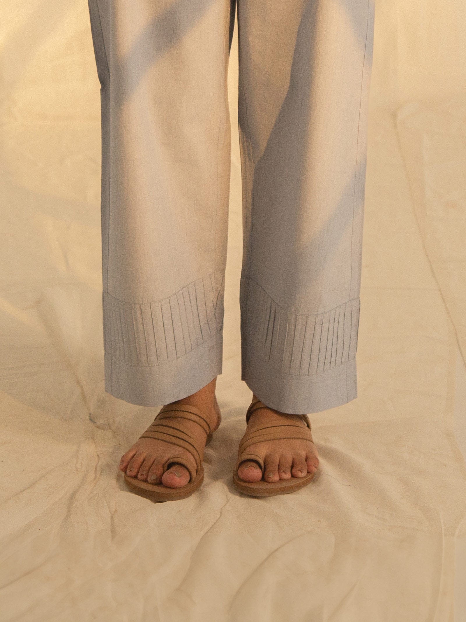 Blue Roses Cotton Straight Pant