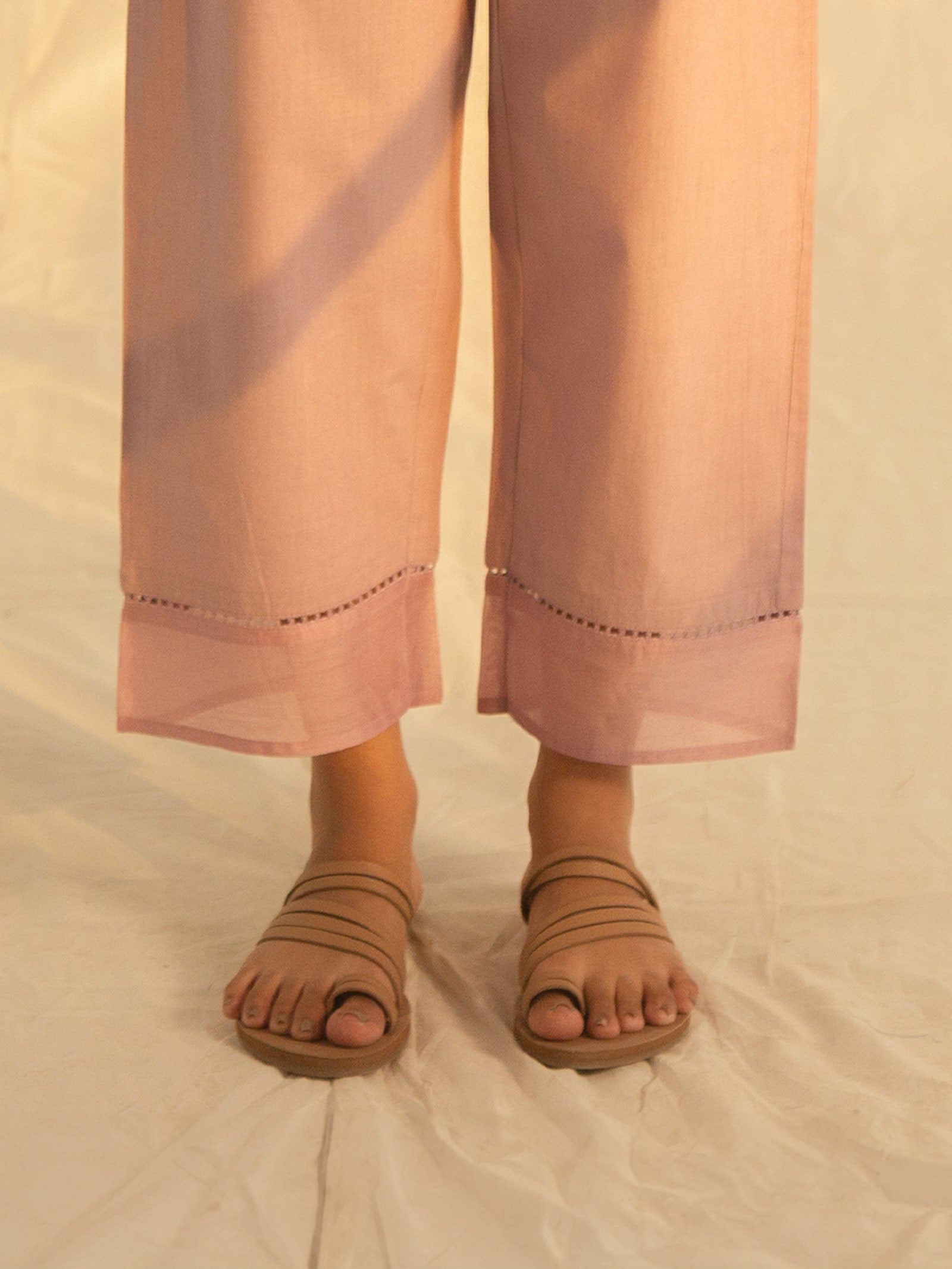 Just Mauve Cotton Straight Pant