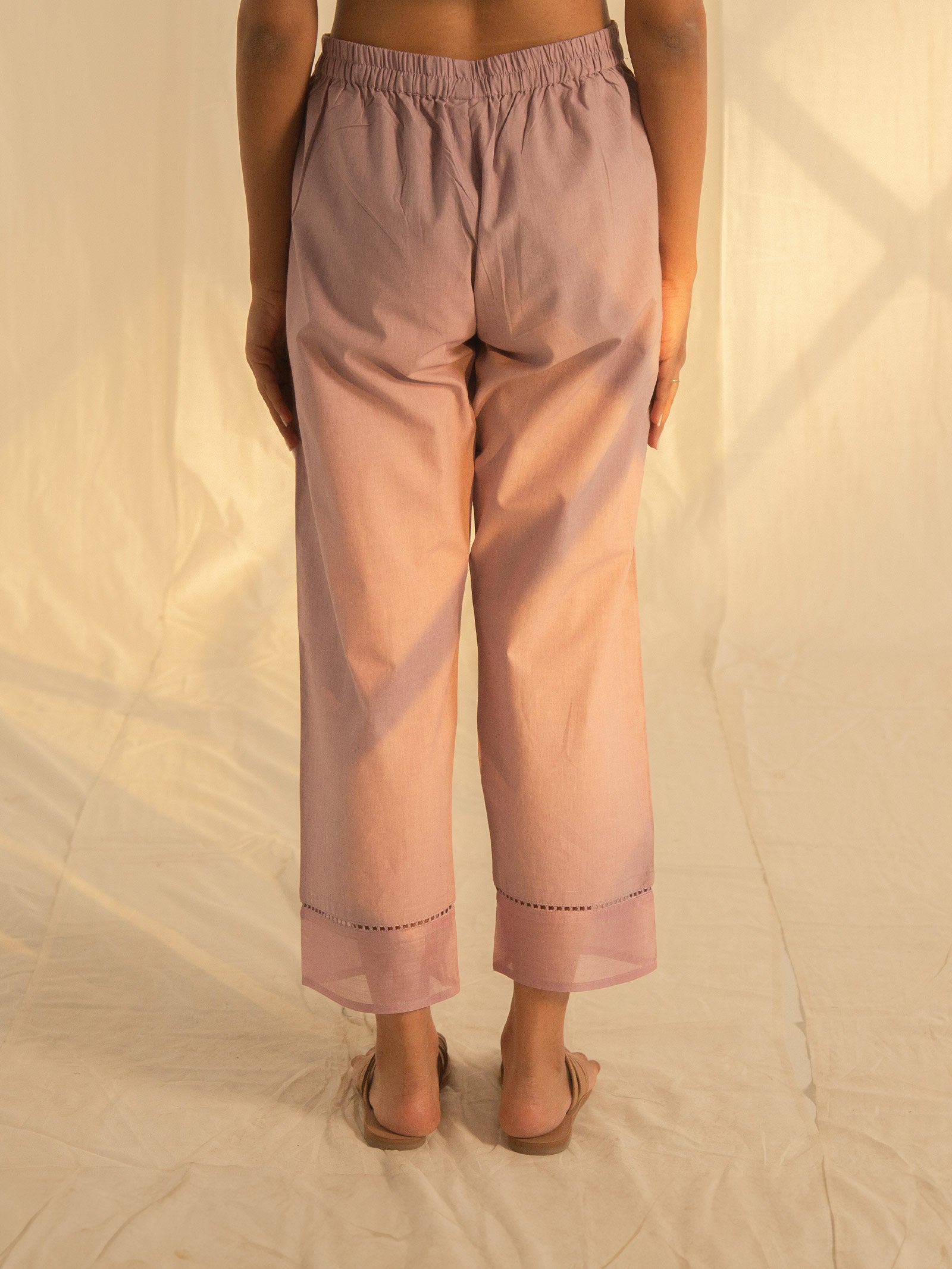 Just Mauve Cotton Straight Pant