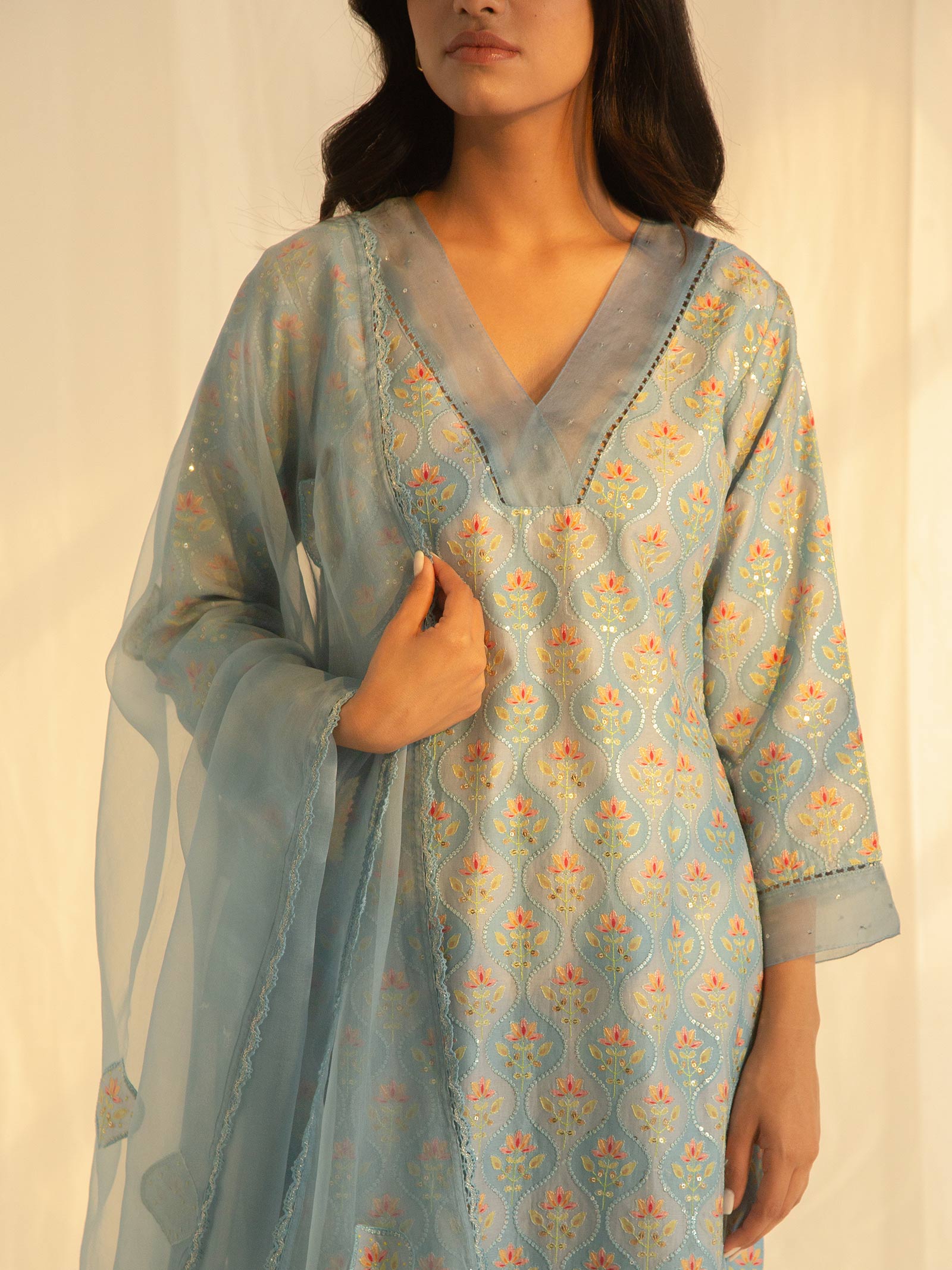 Crystals Chanderi Kurta