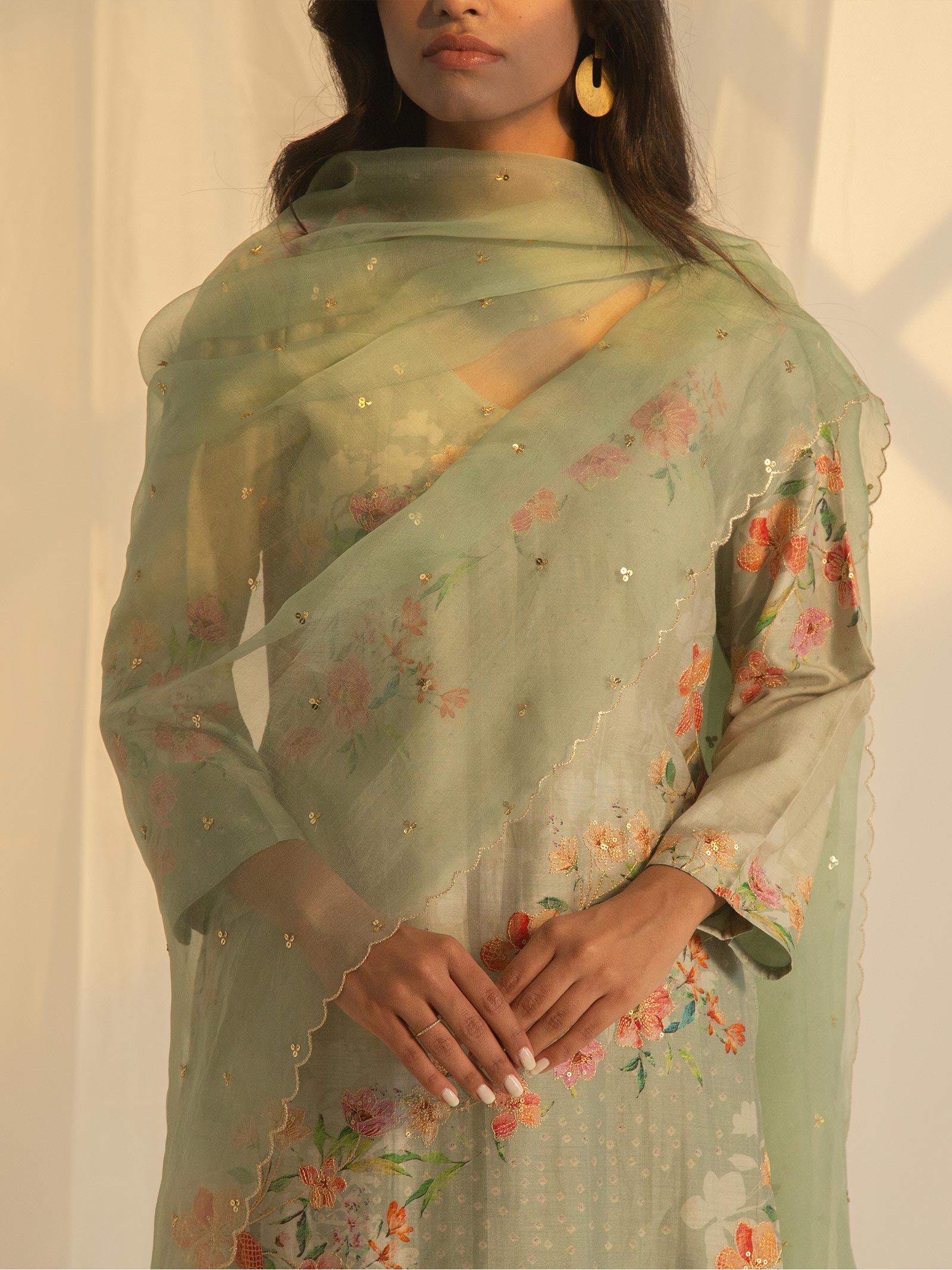 Bandhani Bel Chanderi Kurta