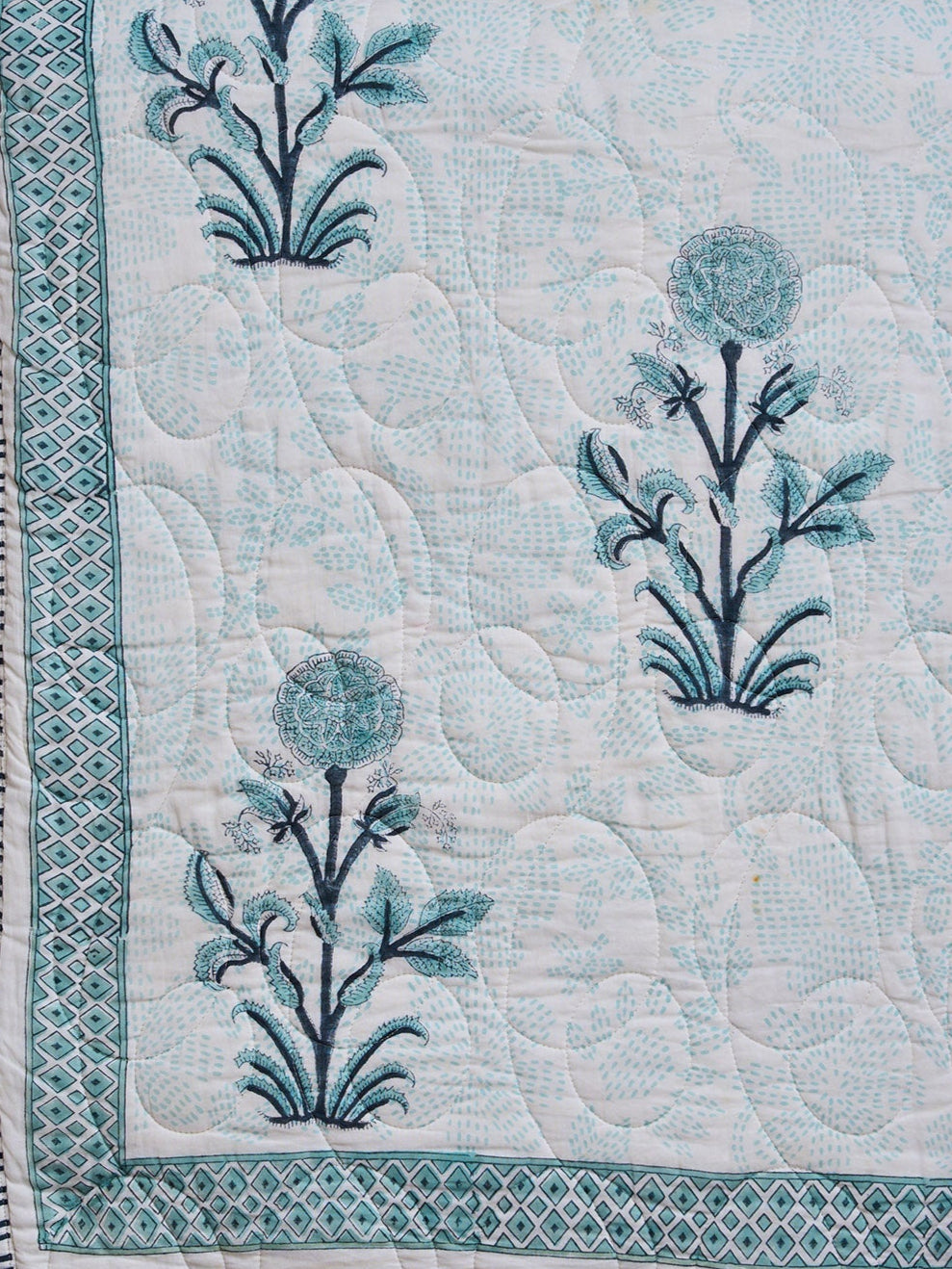 Sea Side Quilted Bed Cover (Reversible)
