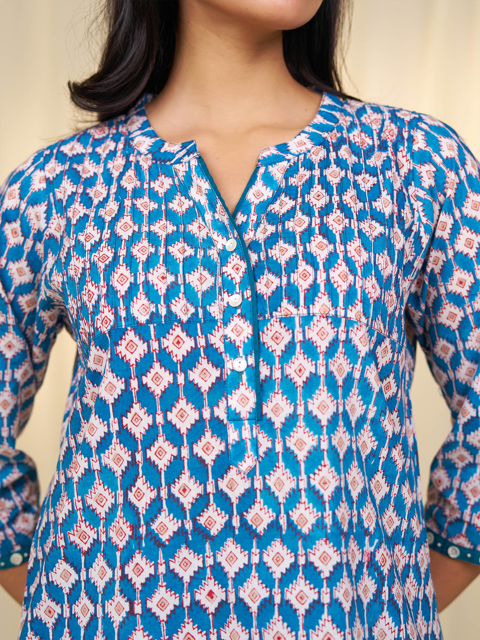 Teal Cotton Kurti