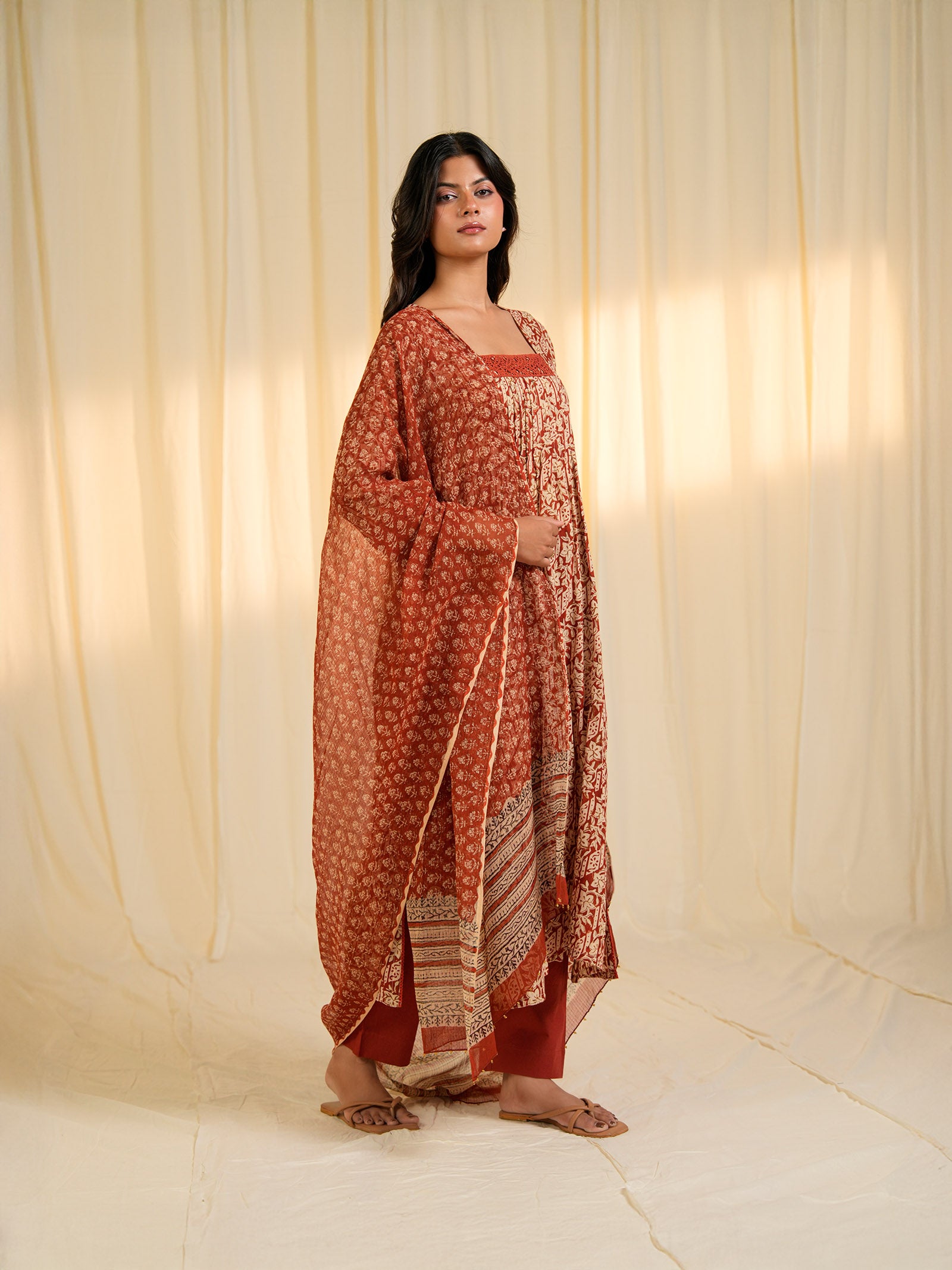 Terracotta Kota Dupatta