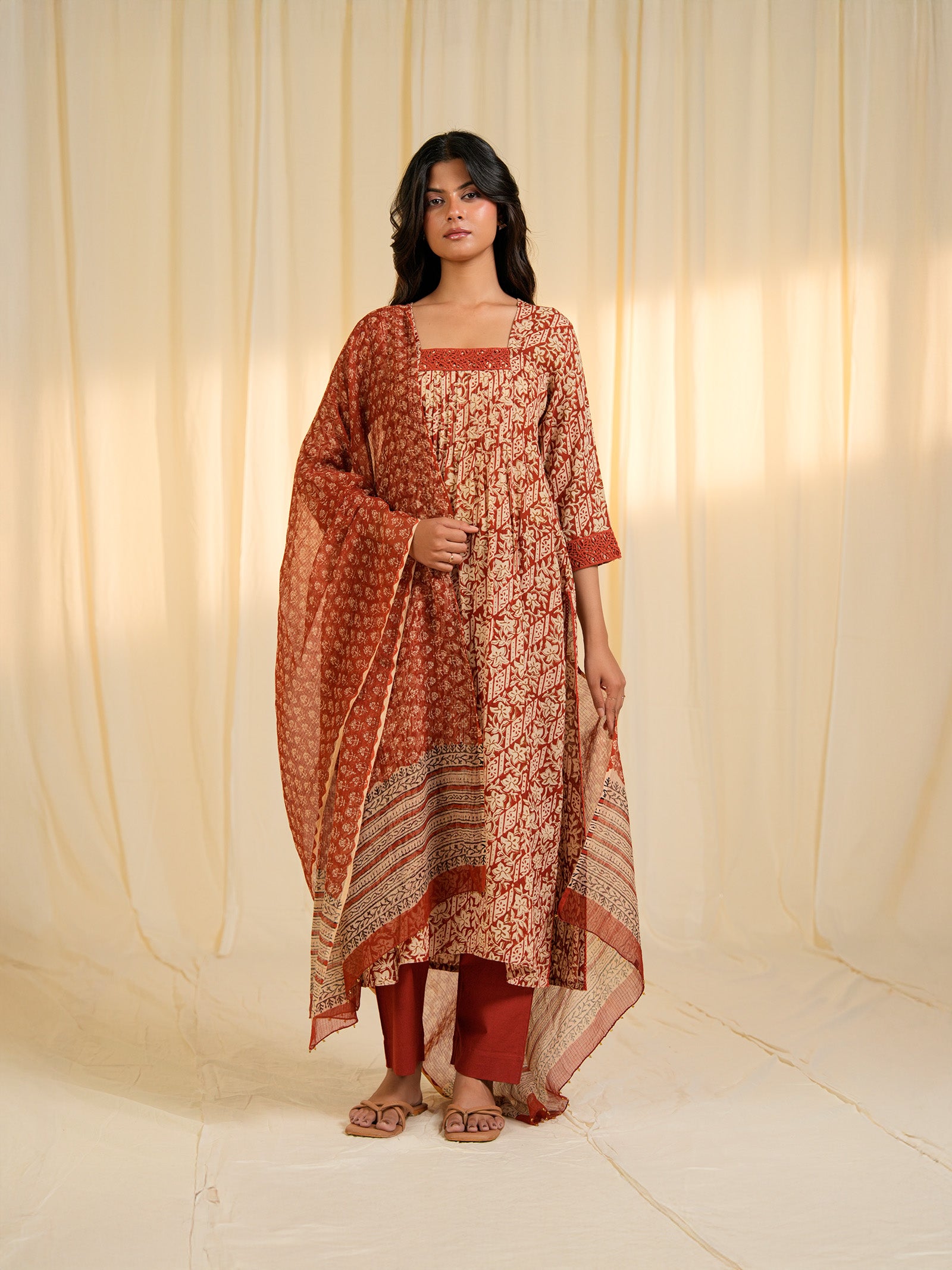 Terracotta Kota Dupatta