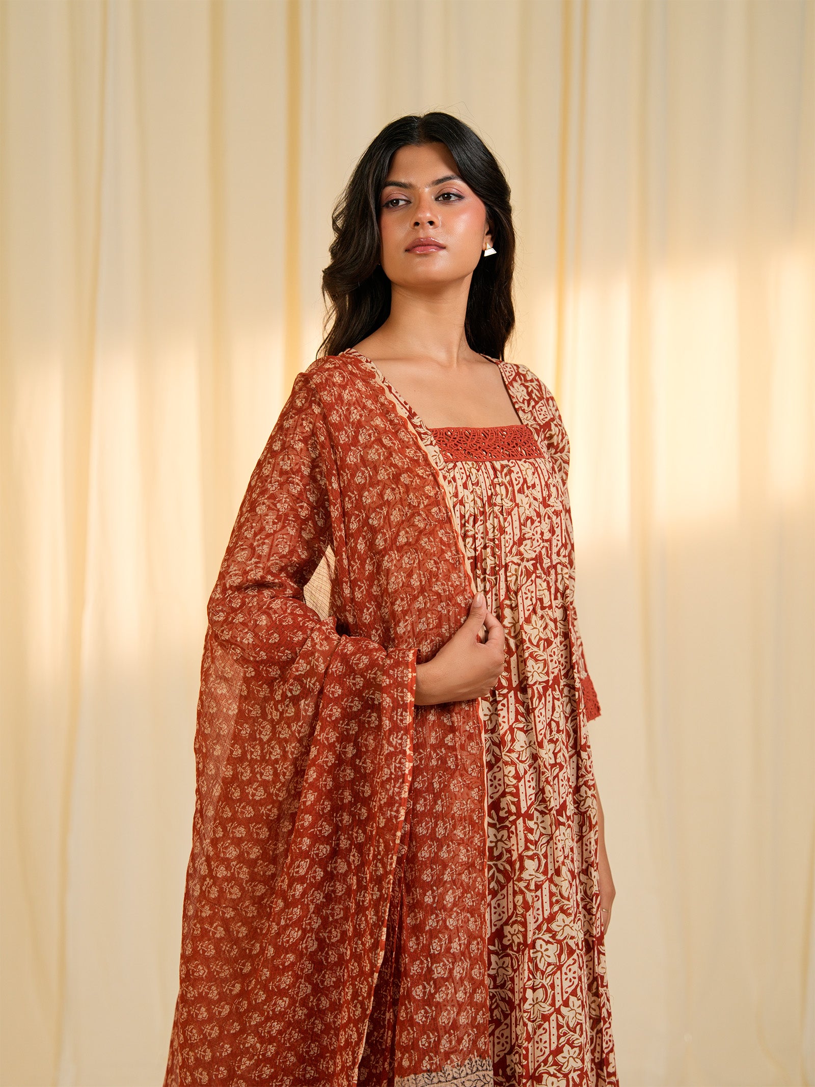 Terracotta Kota Dupatta