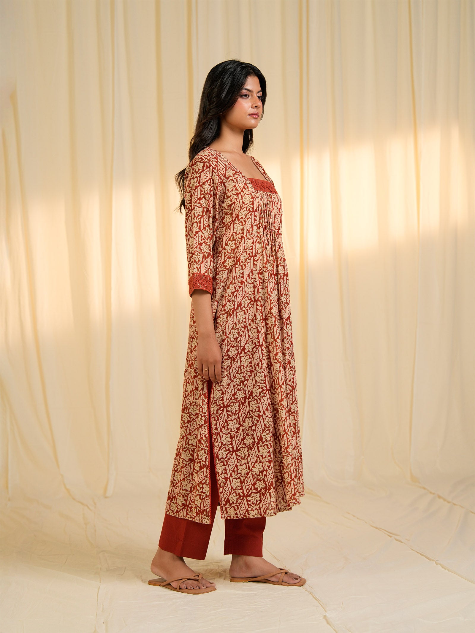 Terracotta Voile Kurta