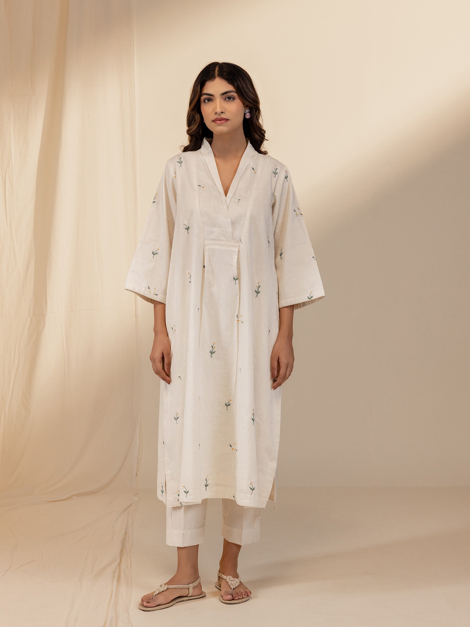 The Artisans Ivory Voile Kurta