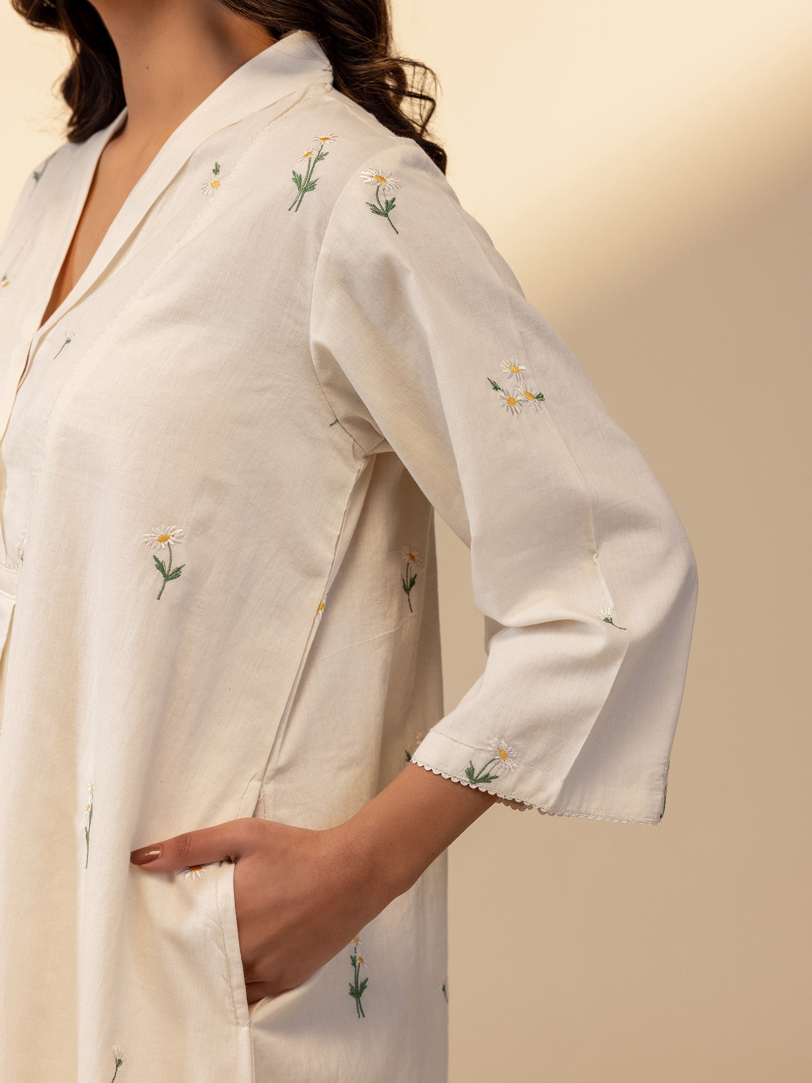 The Artisans Ivory Voile Kurta