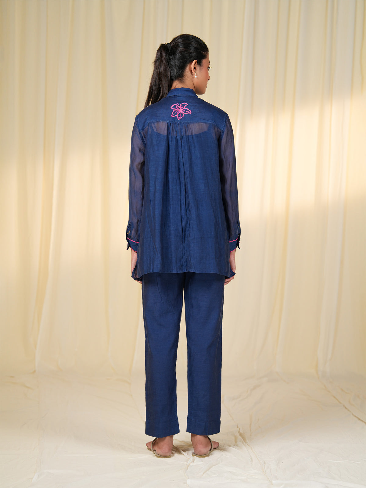 Thread Poetry Ink Flow Chanderi Shirt (Set of 2)
