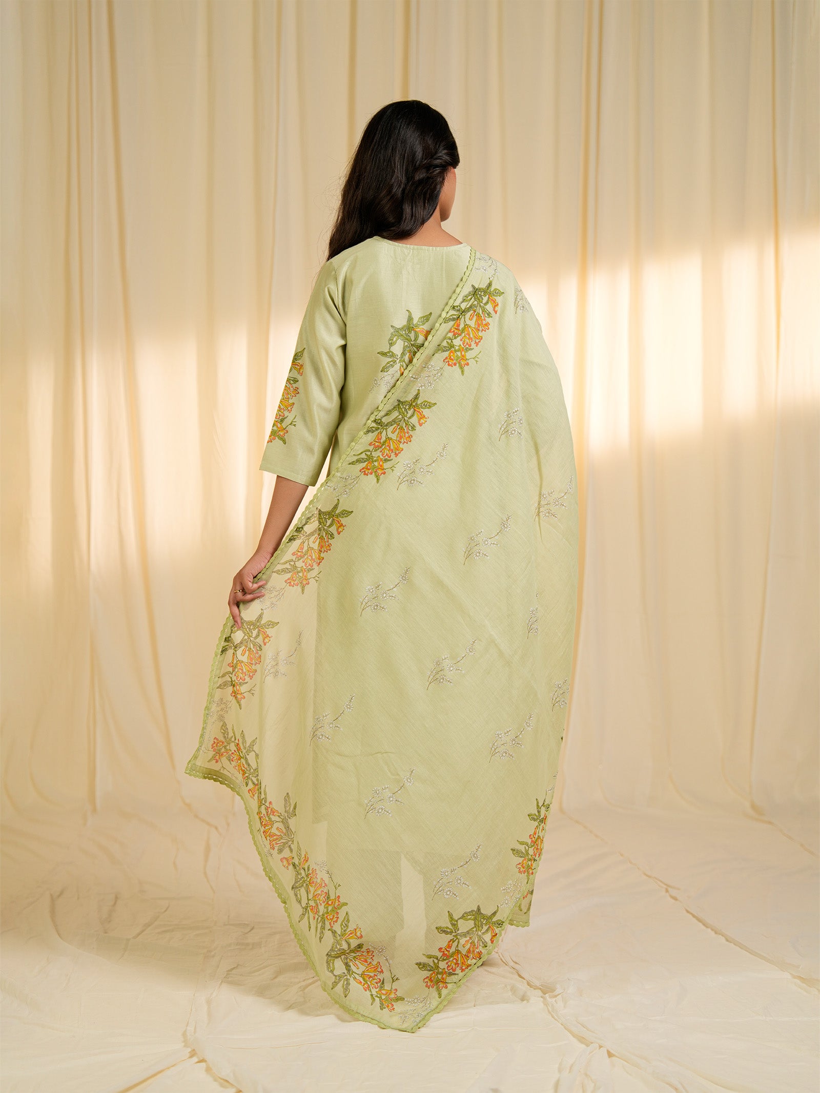 Trumpet Wine Chanderi Dupatta