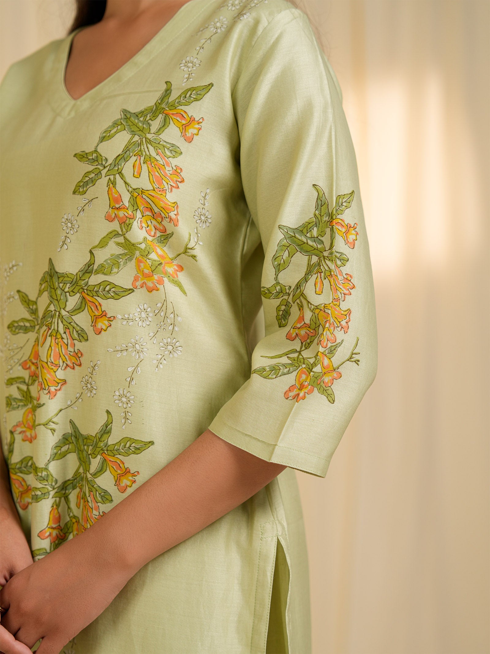 Trumpet Wine Chanderi Kurta
