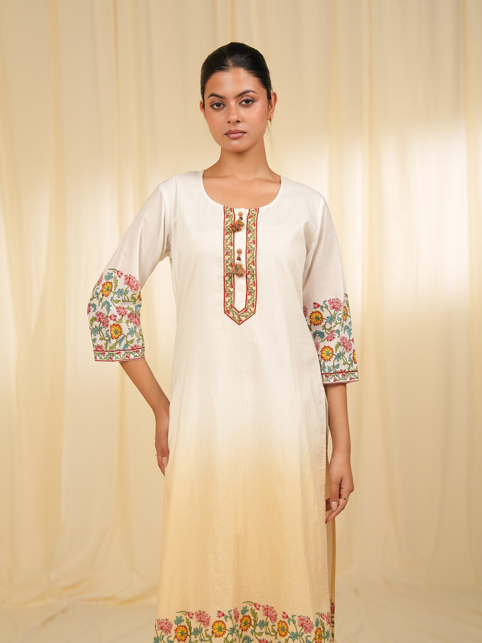 Vanilla Blossom Cotton Kurta