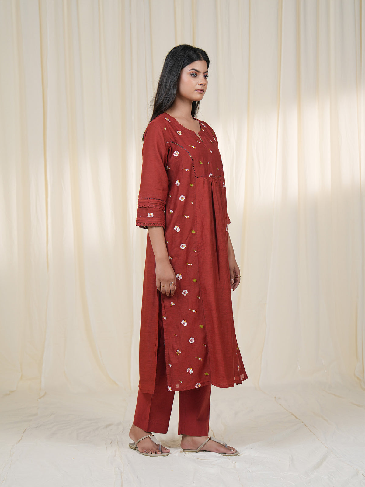 Victorian Brick Chanderi Kurta