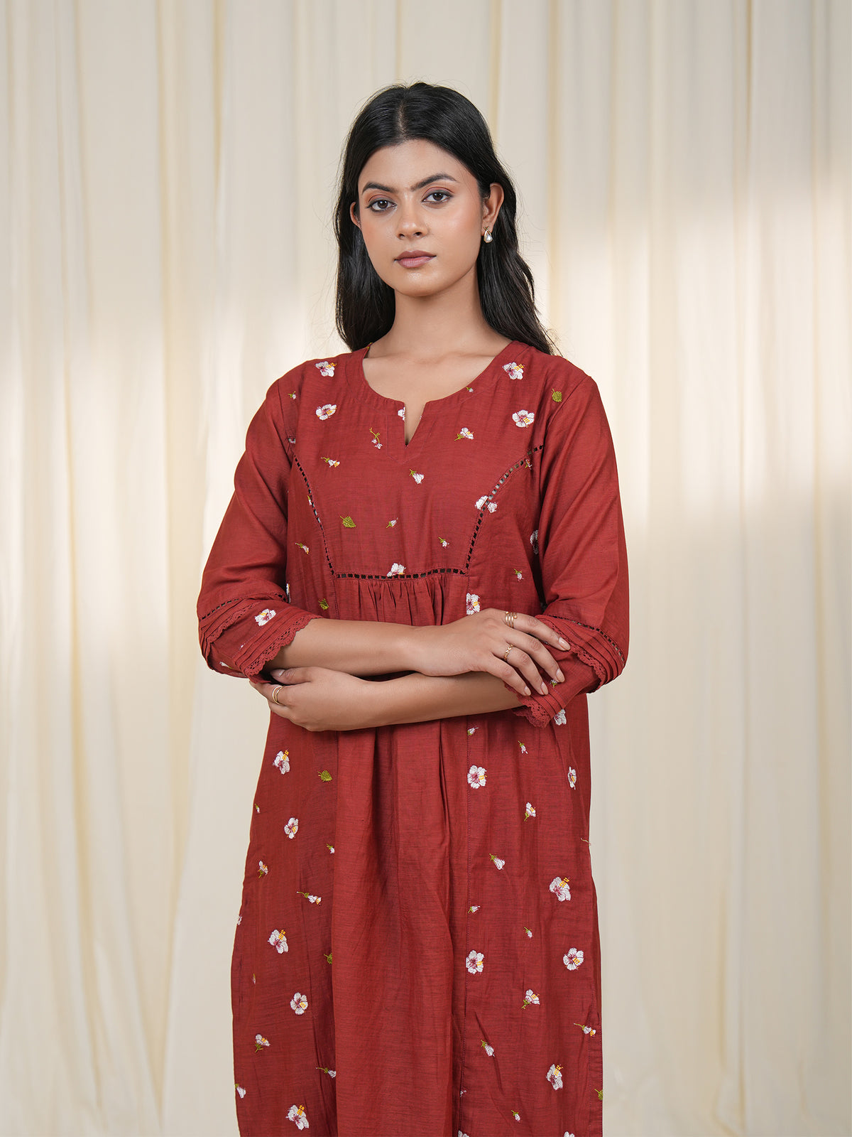 Victorian Brick Chanderi Kurta