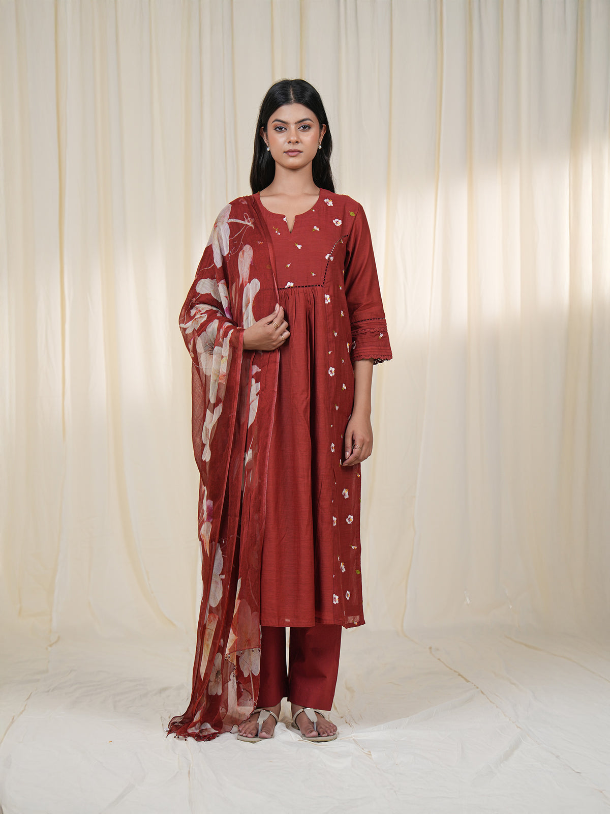 Victorian Brick Chanderi Kurta