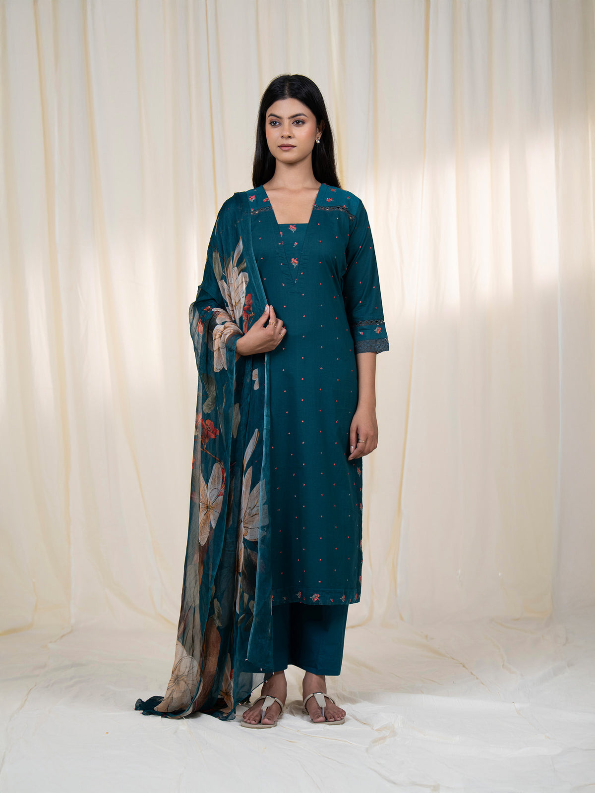 Victorian Harbor Chiffon Dupatta
