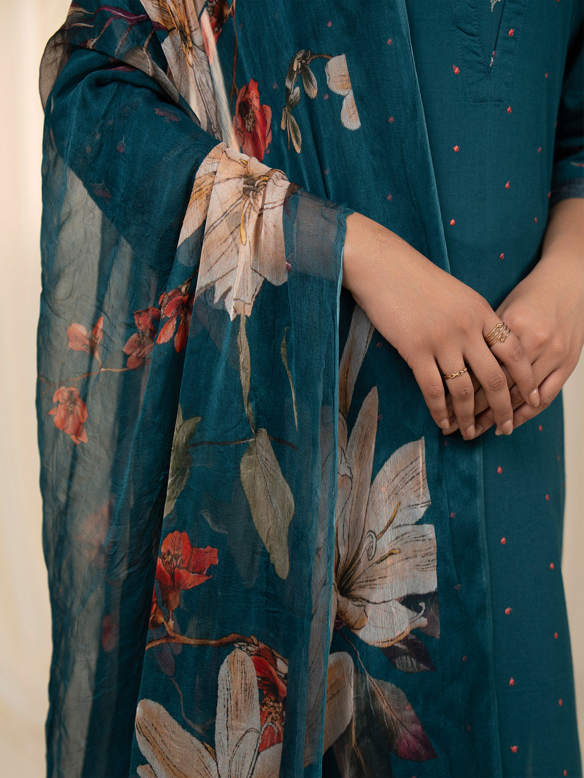 Victorian Harbor Chiffon Dupatta