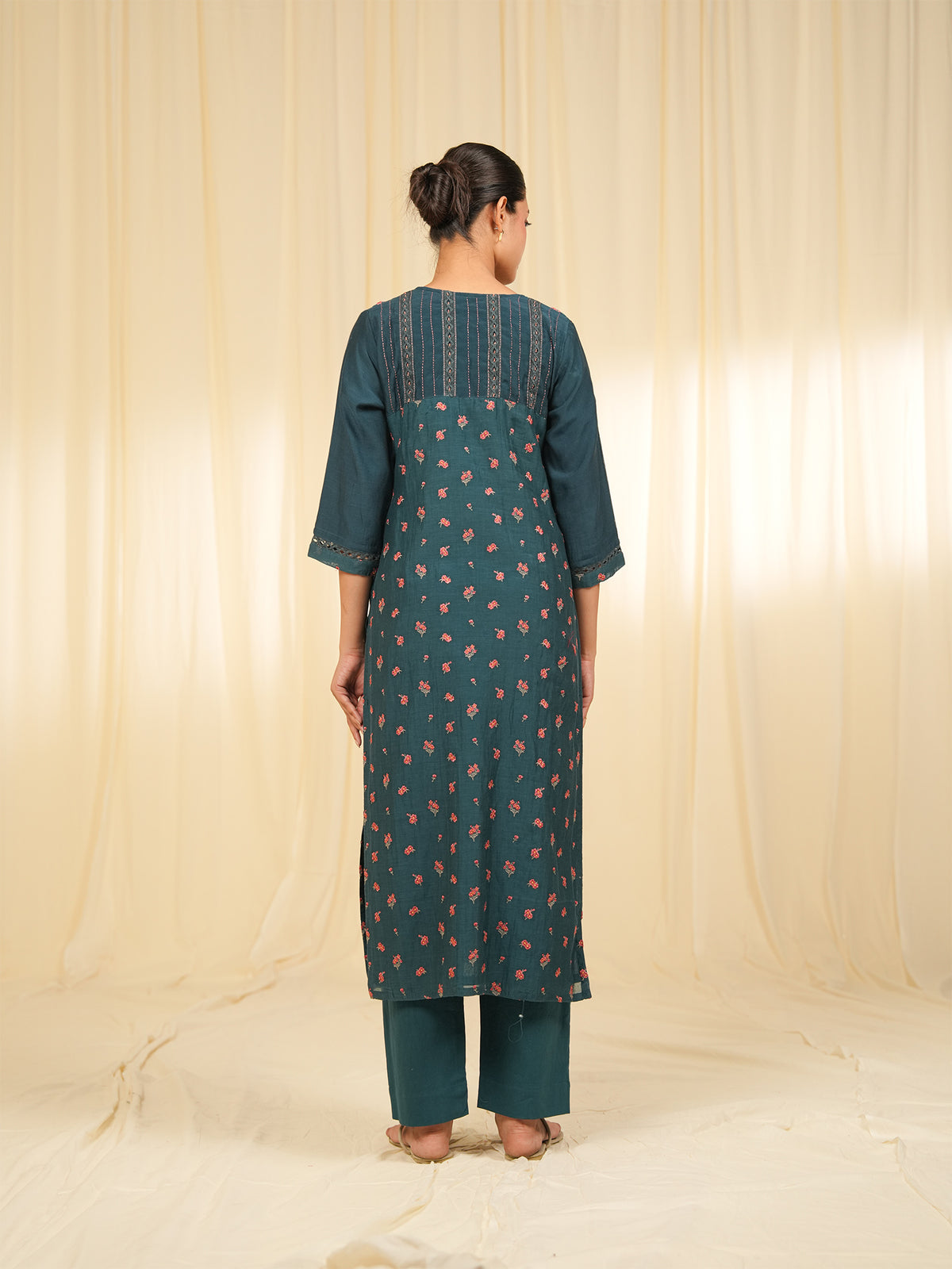 Victorian Harbor Emb. Chanderi Kurta