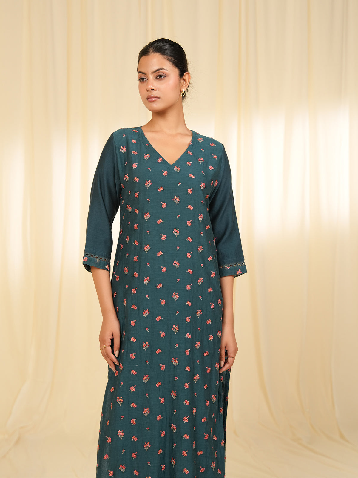 Victorian Harbor Emb. Chanderi Kurta