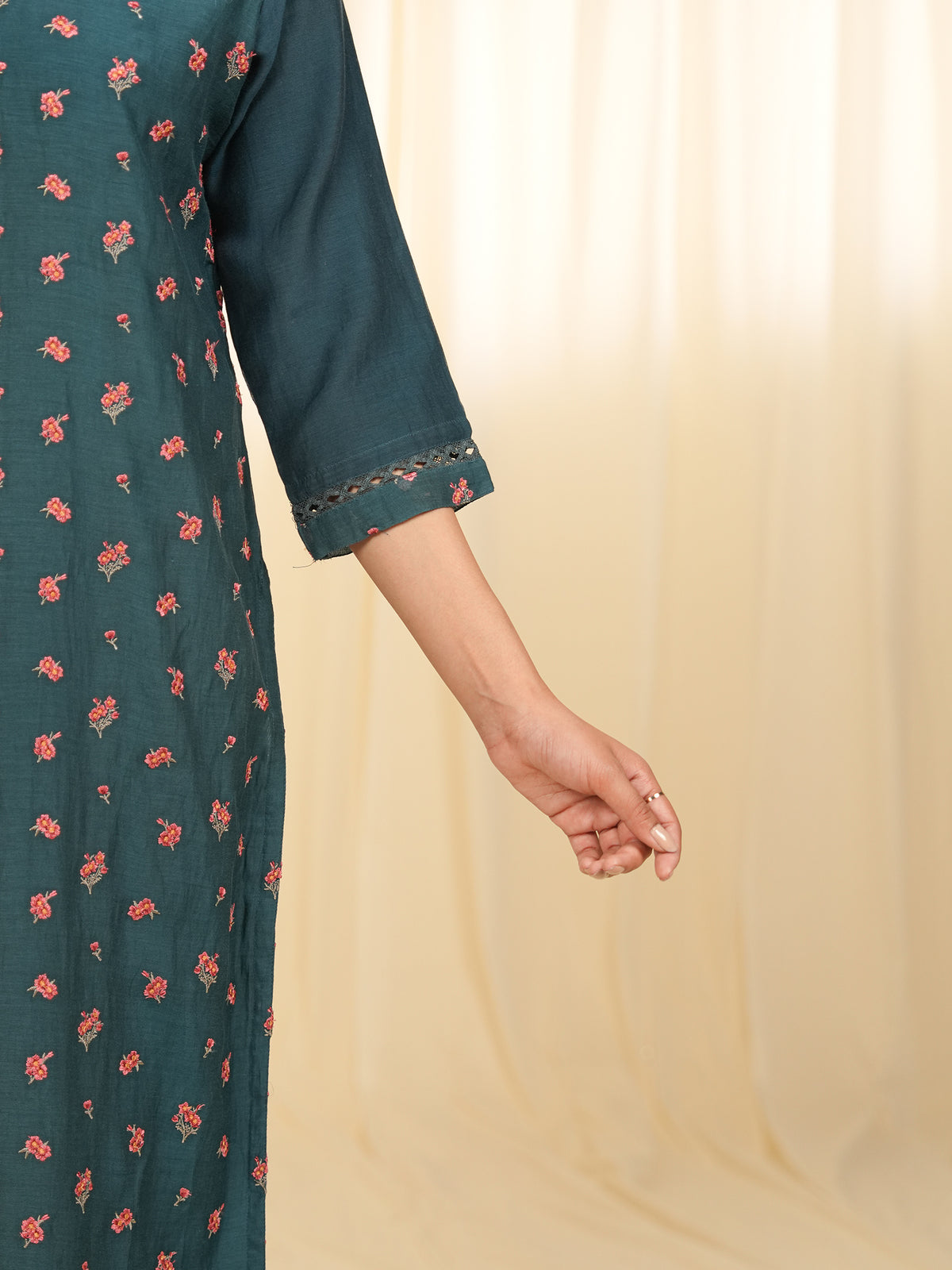 Victorian Harbor Emb. Chanderi Kurta