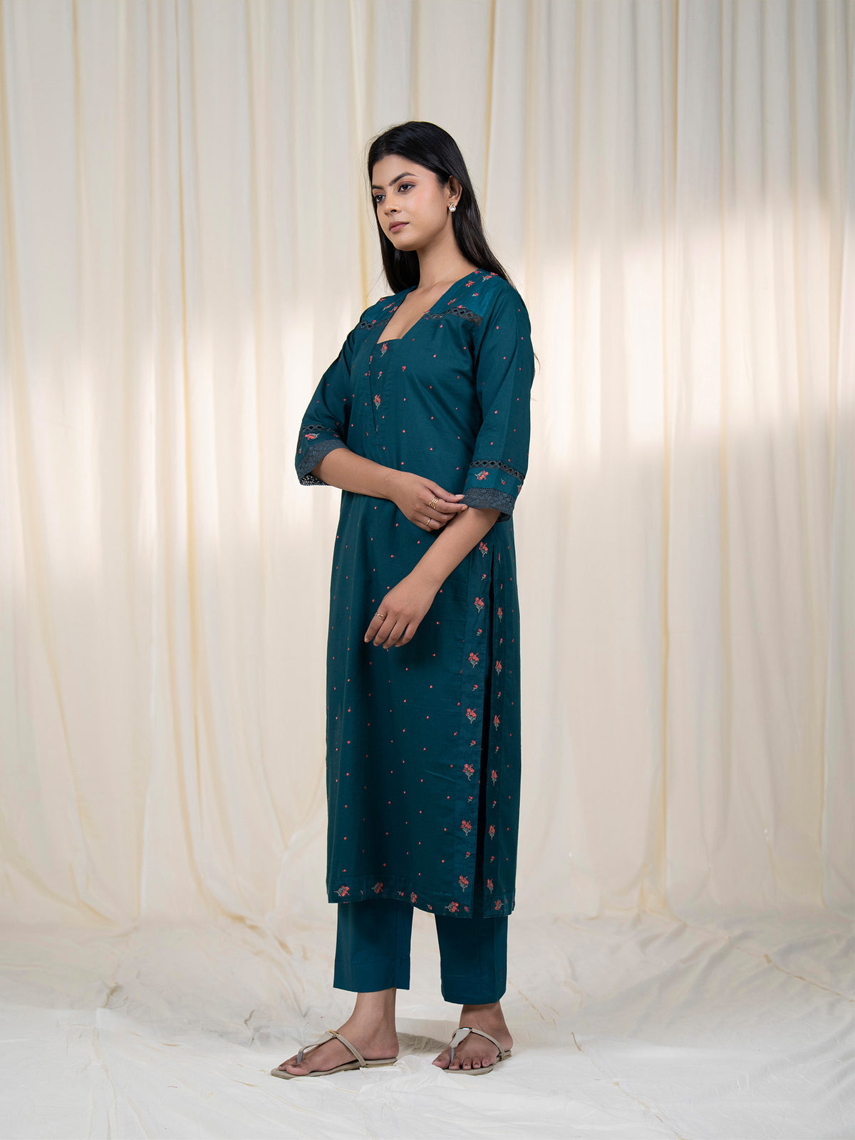 Victorian Harbor Plain Cotton Kurta