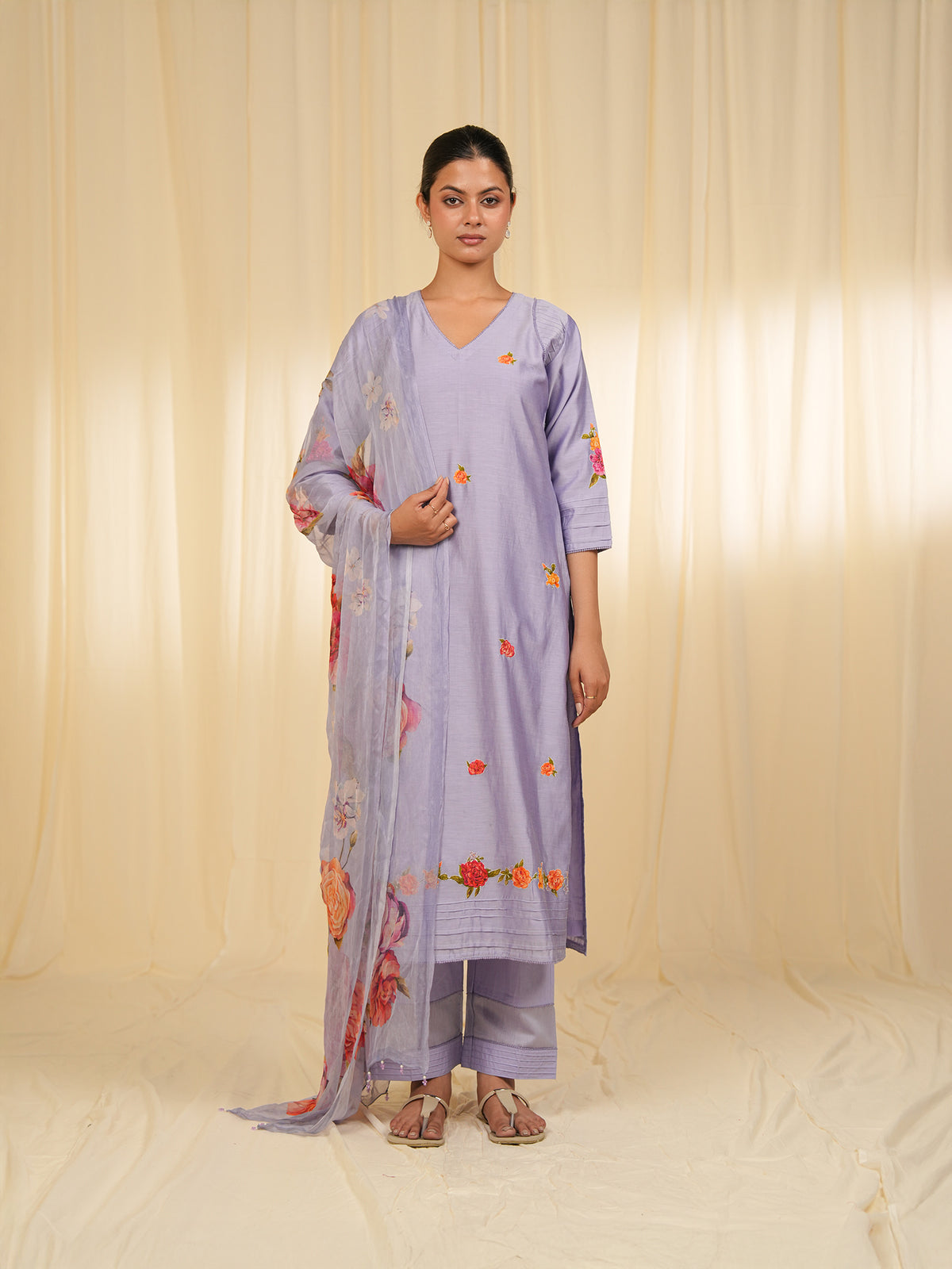 Victorian Lavender Chanderi Kurta