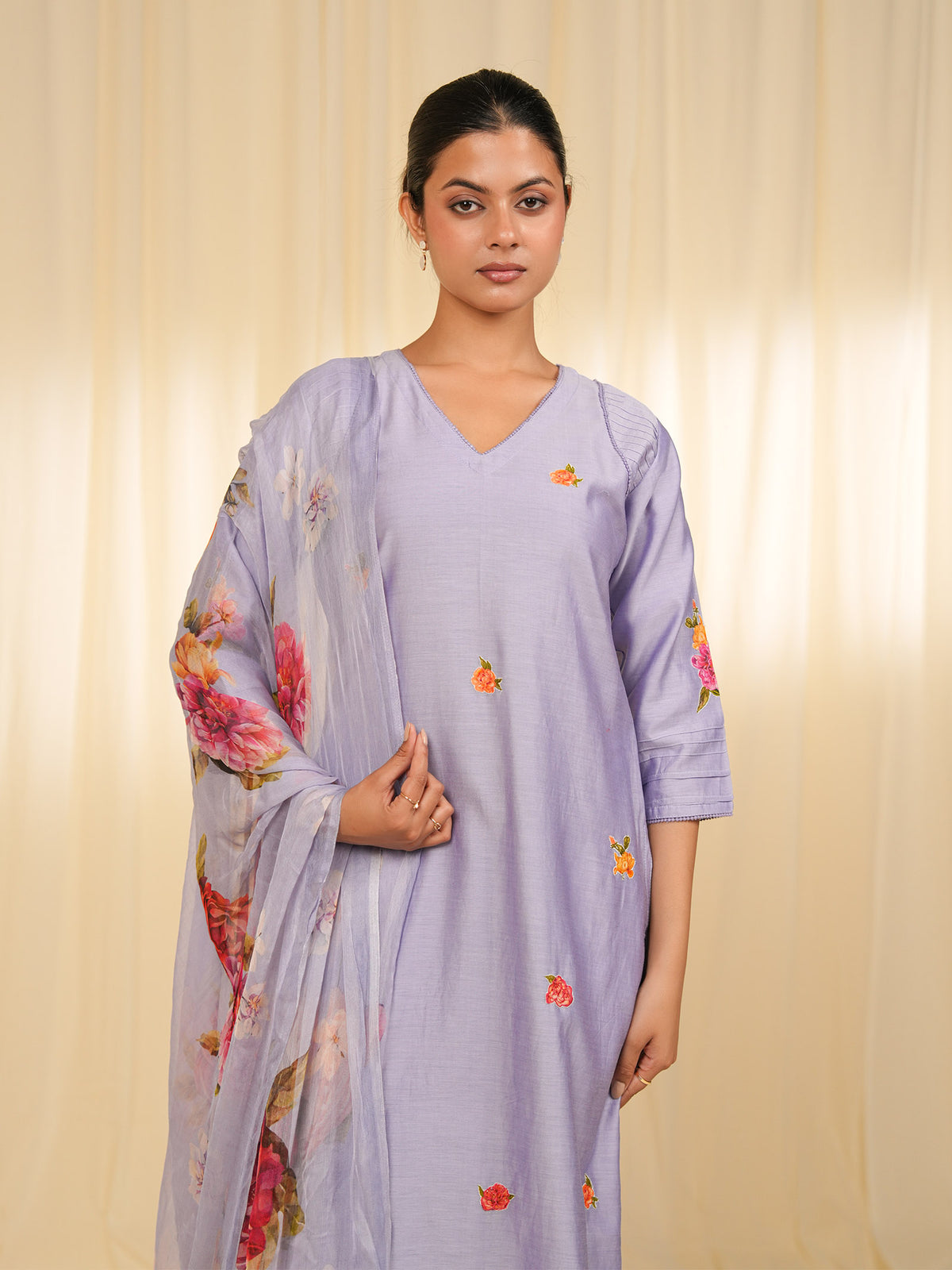 Victorian Lavender Chiffon Dupatta