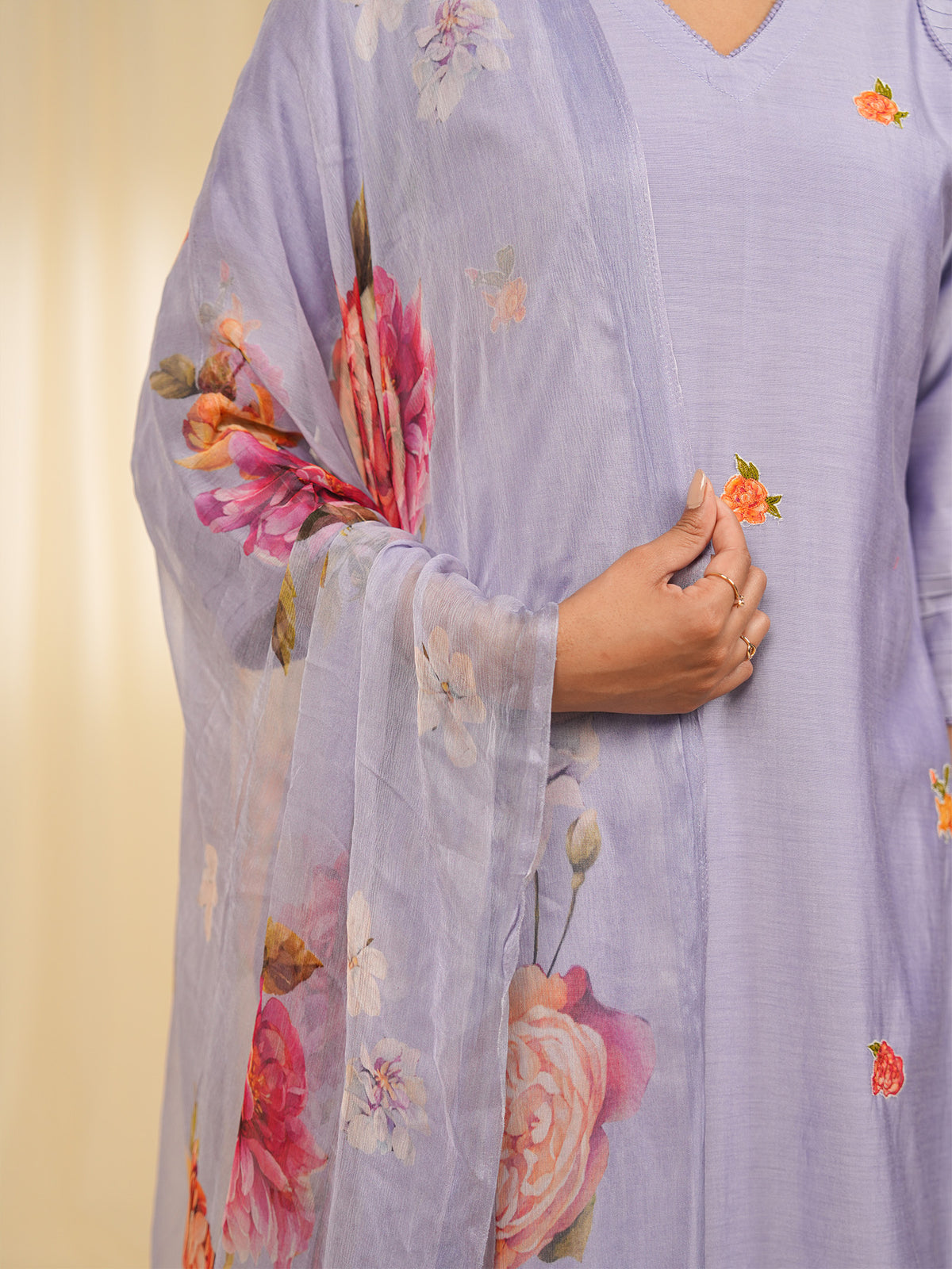 Victorian Lavender Chiffon Dupatta