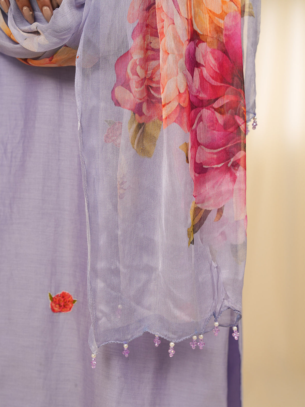 Victorian Lavender Chiffon Dupatta