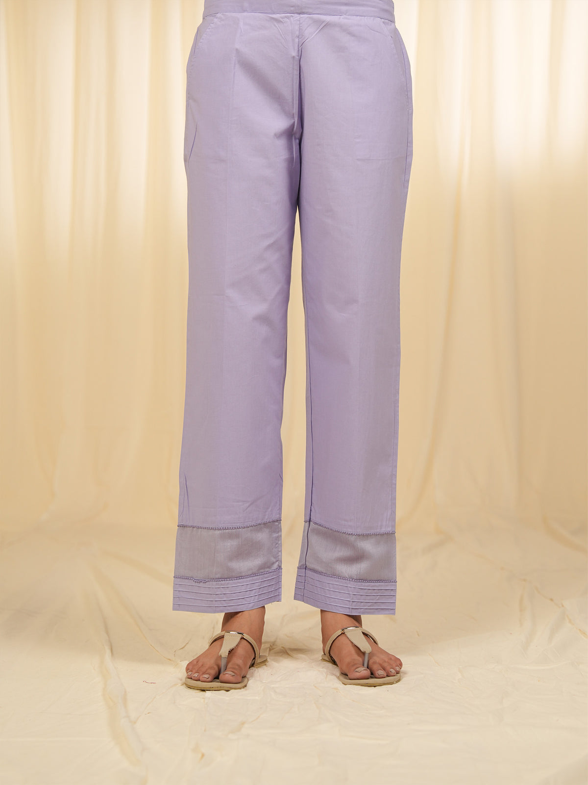 Victorian Lavender Cotton Straight Pants