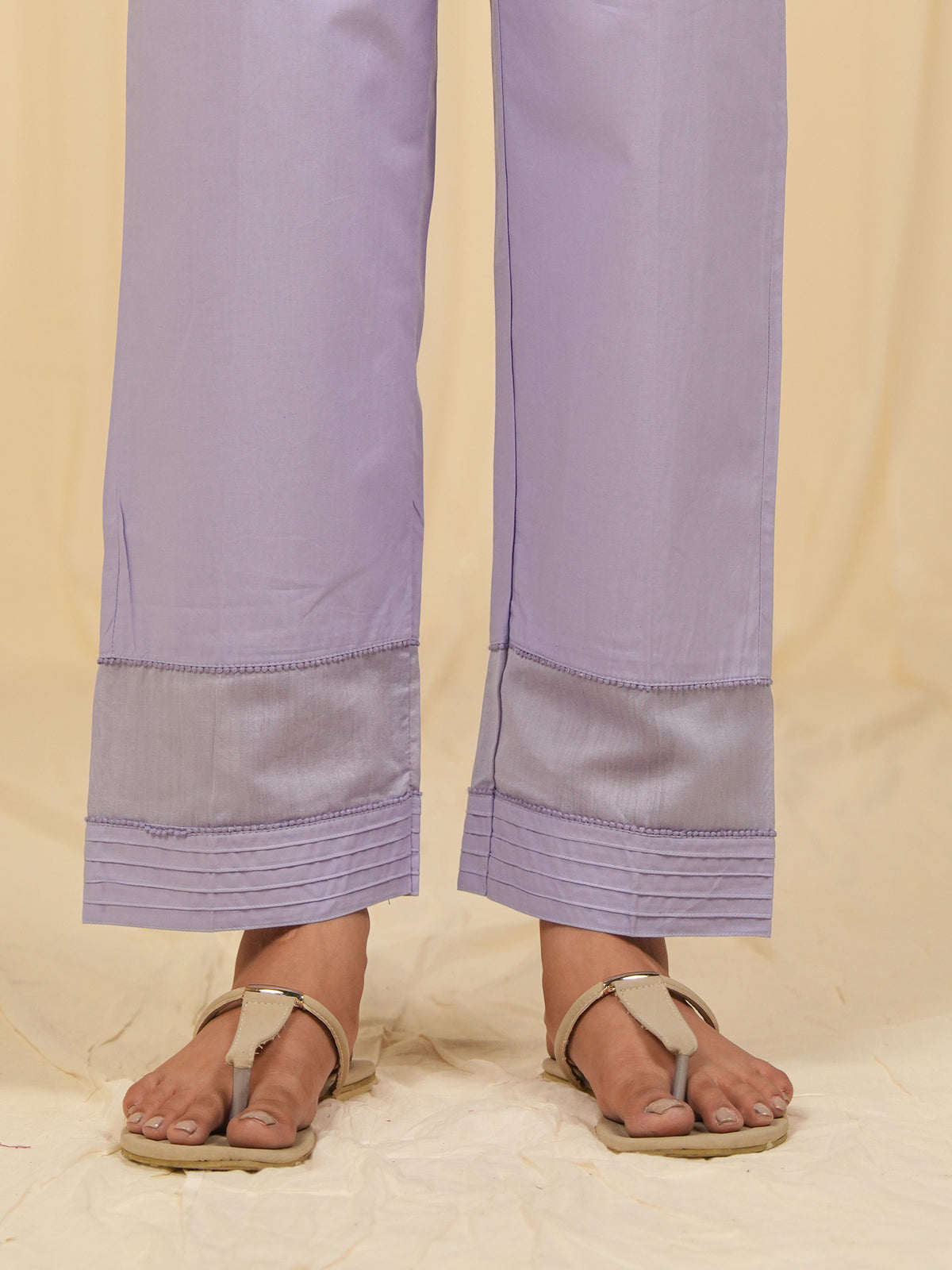 Victorian Lavender Cotton Straight Pants