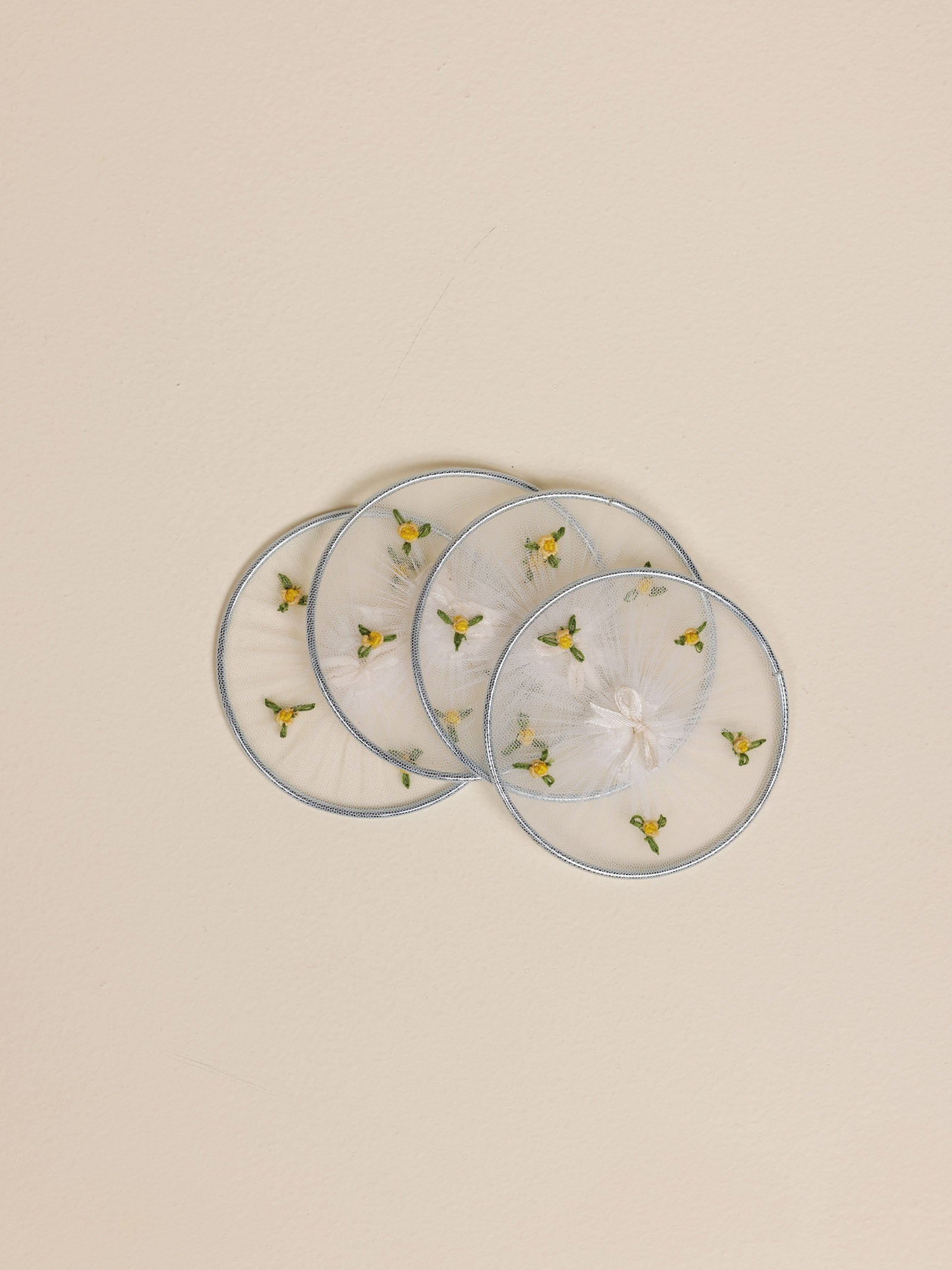 Vintage Ring Glass Cover - Yellow (Set of 4pc)