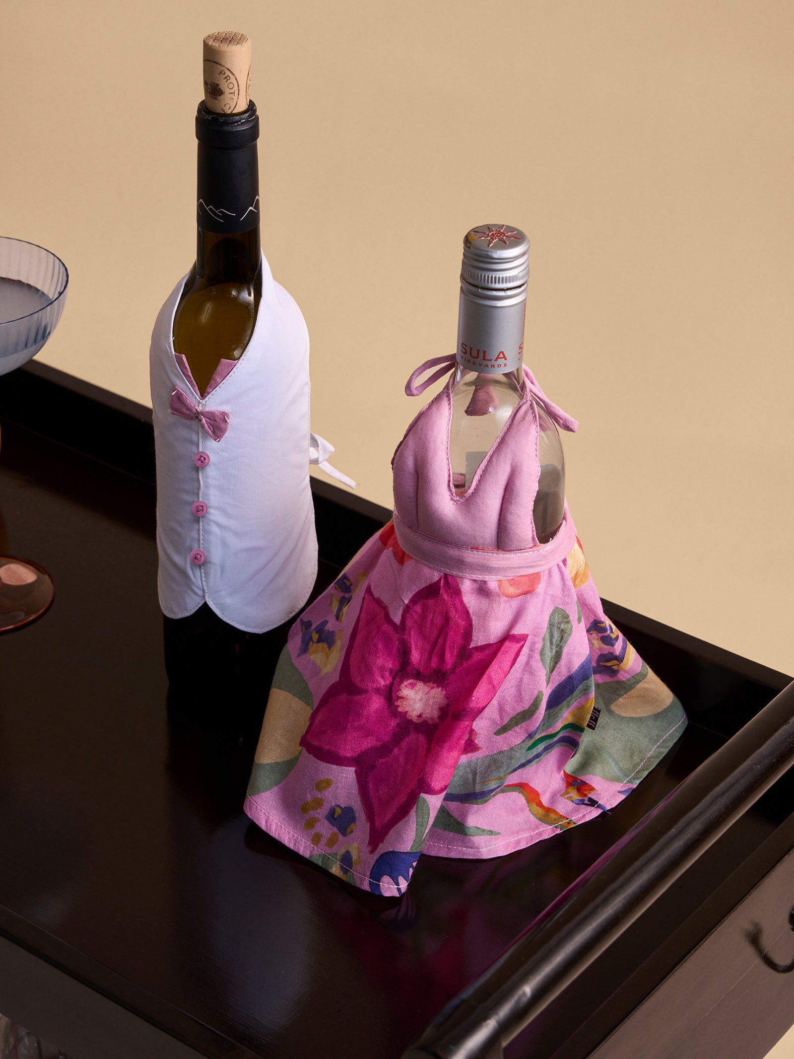 Wine Bottle Cover - Pop Pink (Set of 2)